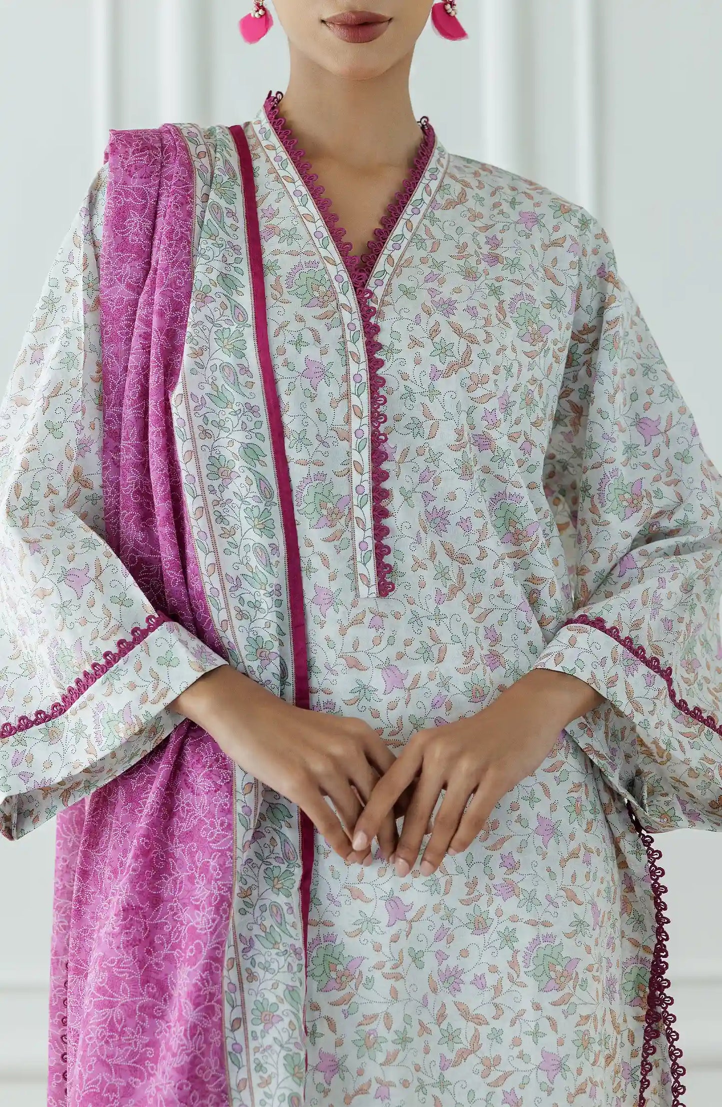 Stitched Printed Lawn Shirt Dupatta & Pant - 3 Piece - WRCL25S-1002