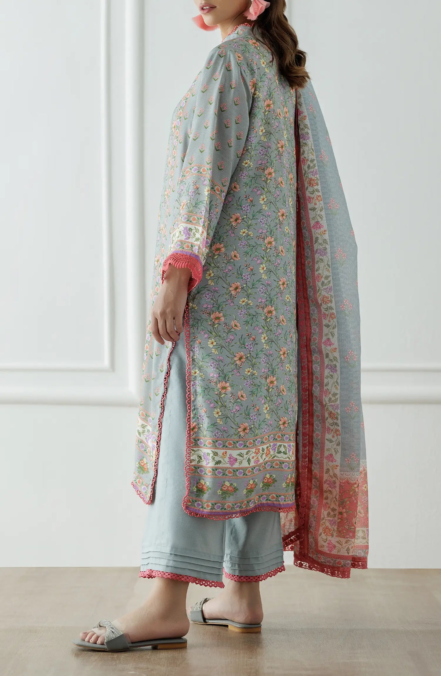 Stitched Premium Printed Raw Silk Shirt Dupatta & Pant - 3 Piece - WRCR24S-3002