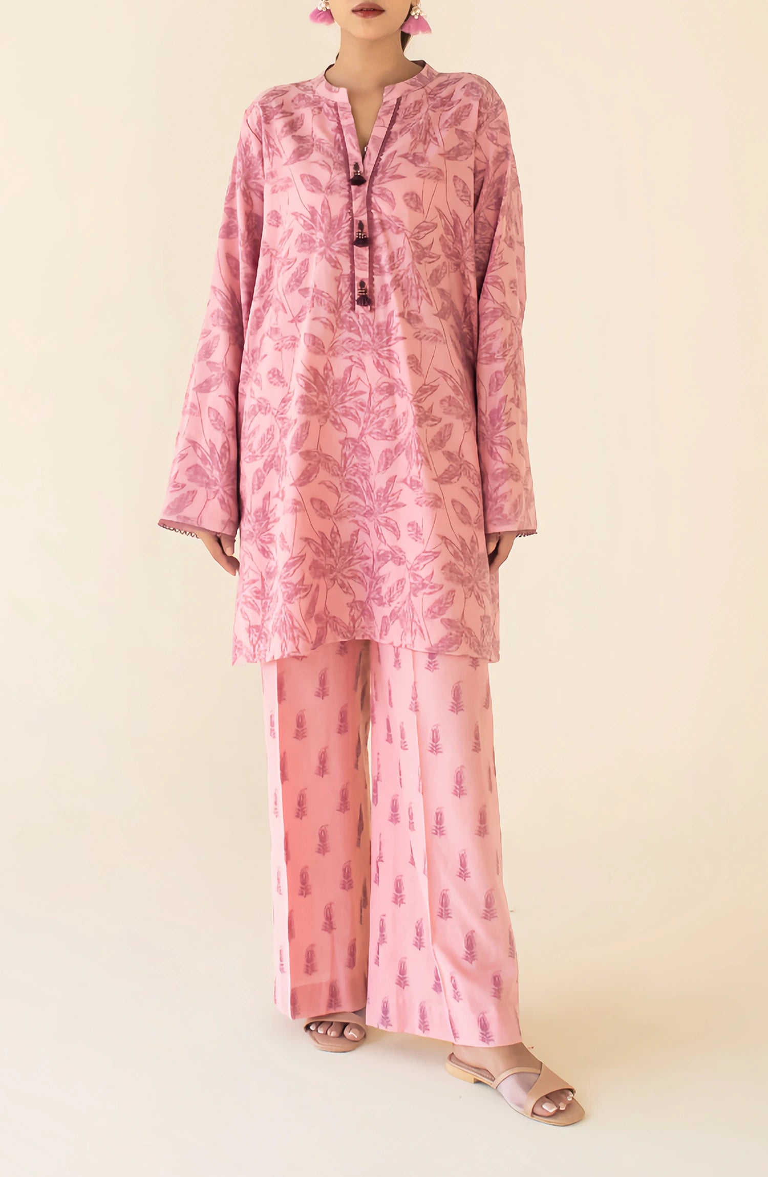 WRCY24S-2012/S PEACH JACQUARD Women READY TO WEAR SHIRT PANTS