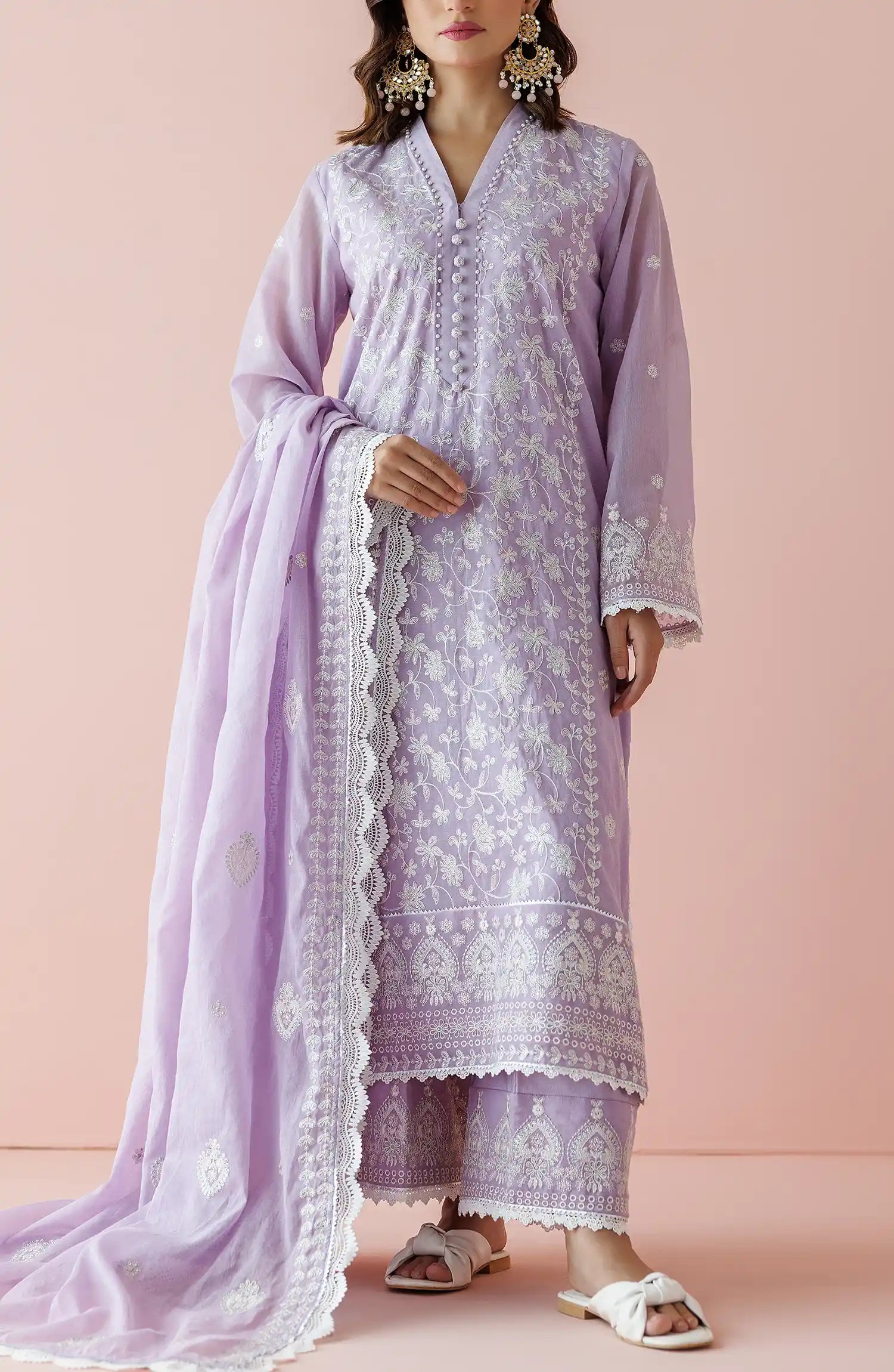 WRFC24S-3002/U LILAC KORA COTTON Women UNSTITCHED SHIRT DUPATTA PANTS