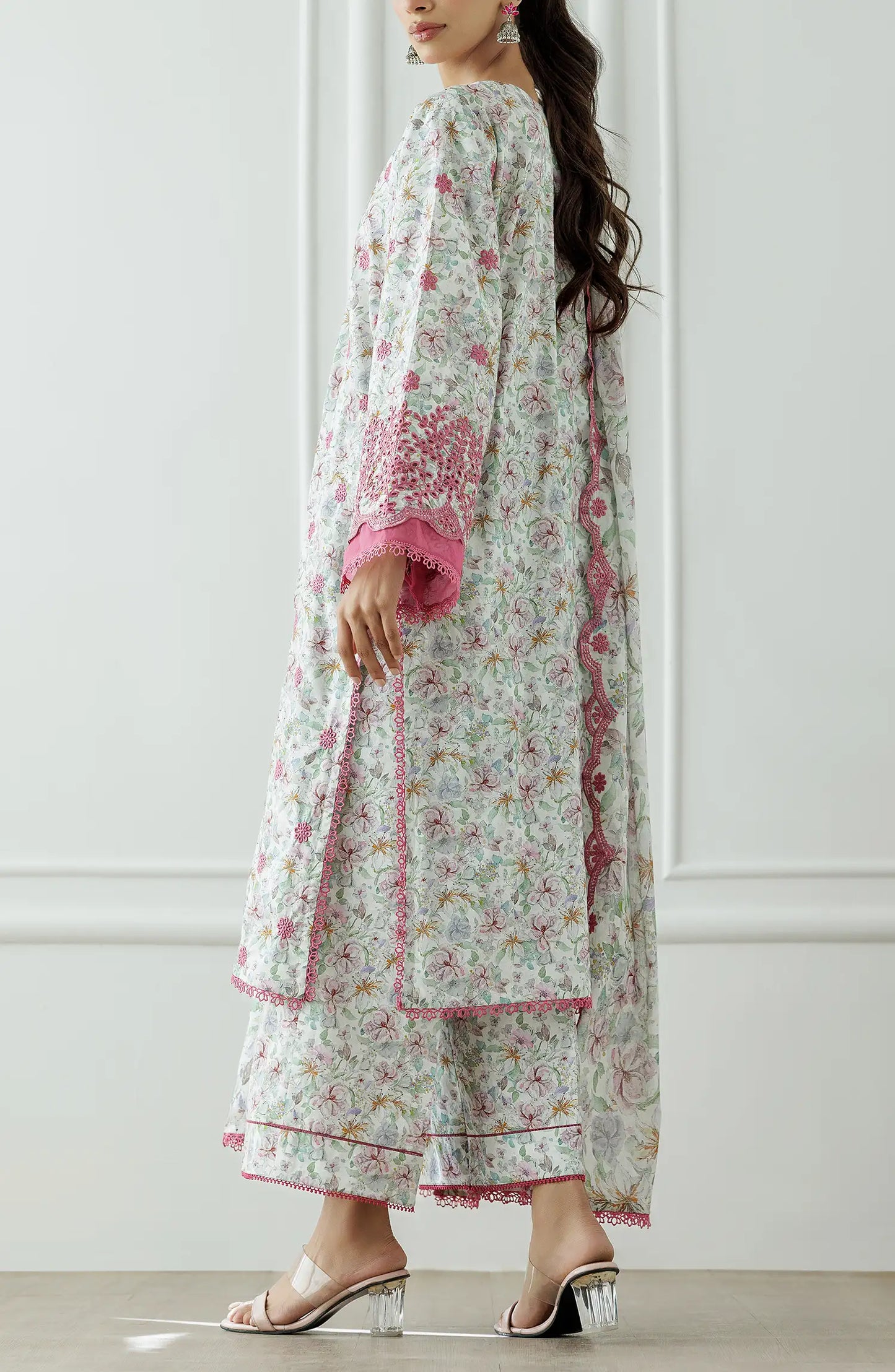 UNSTITCHED Chikankari  Shirt Dupatta & Pant - 3 Piece - WRFC25S-3016