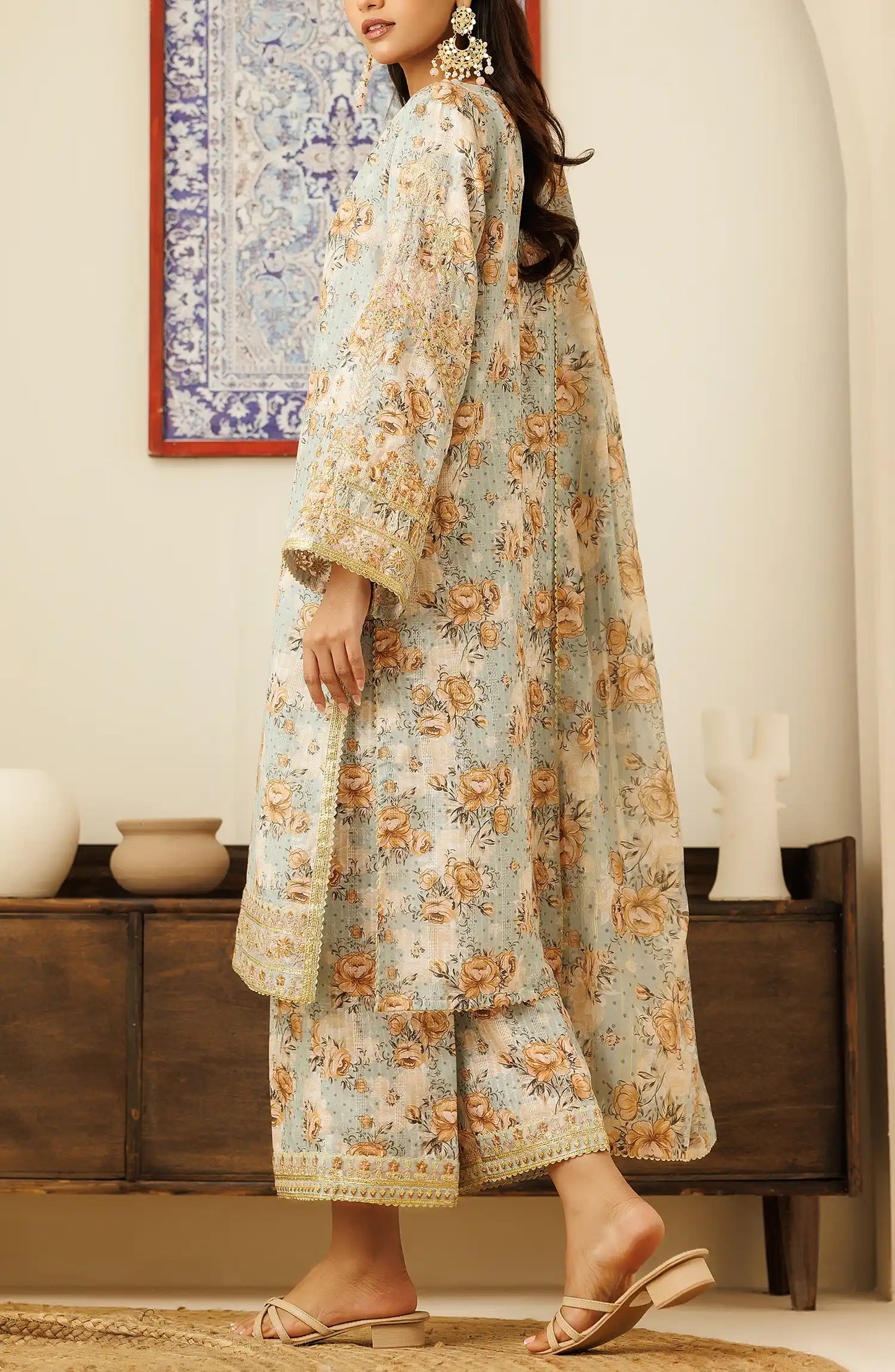 Stitched Luxury Festive Formal Shirt Dupatta & Pant - 3 Piece - WRFZ24S-3004