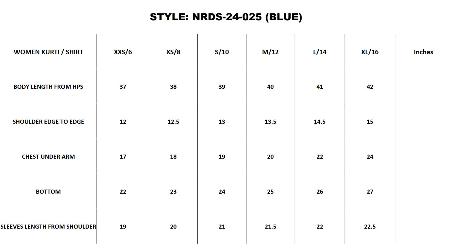 NRDS-24-025/S BLUE LAWN READY TO WEAR SHIRT DUPATTA