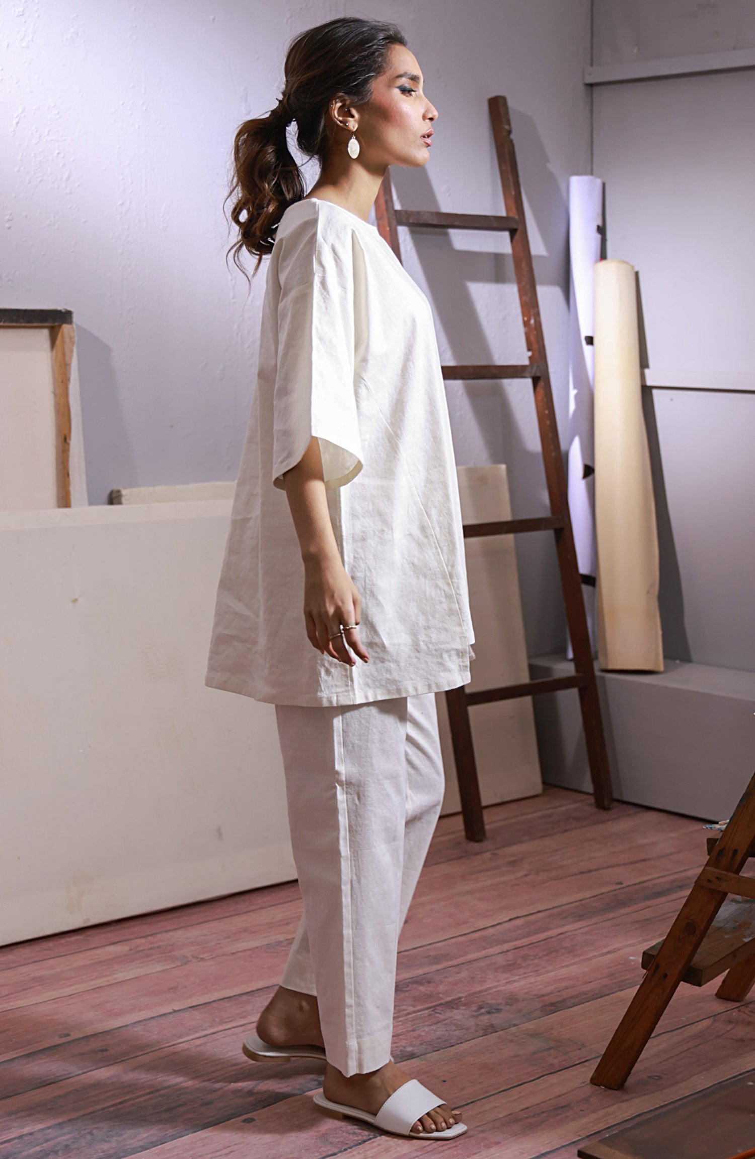 Plain shirt with clearance heavy dupatta