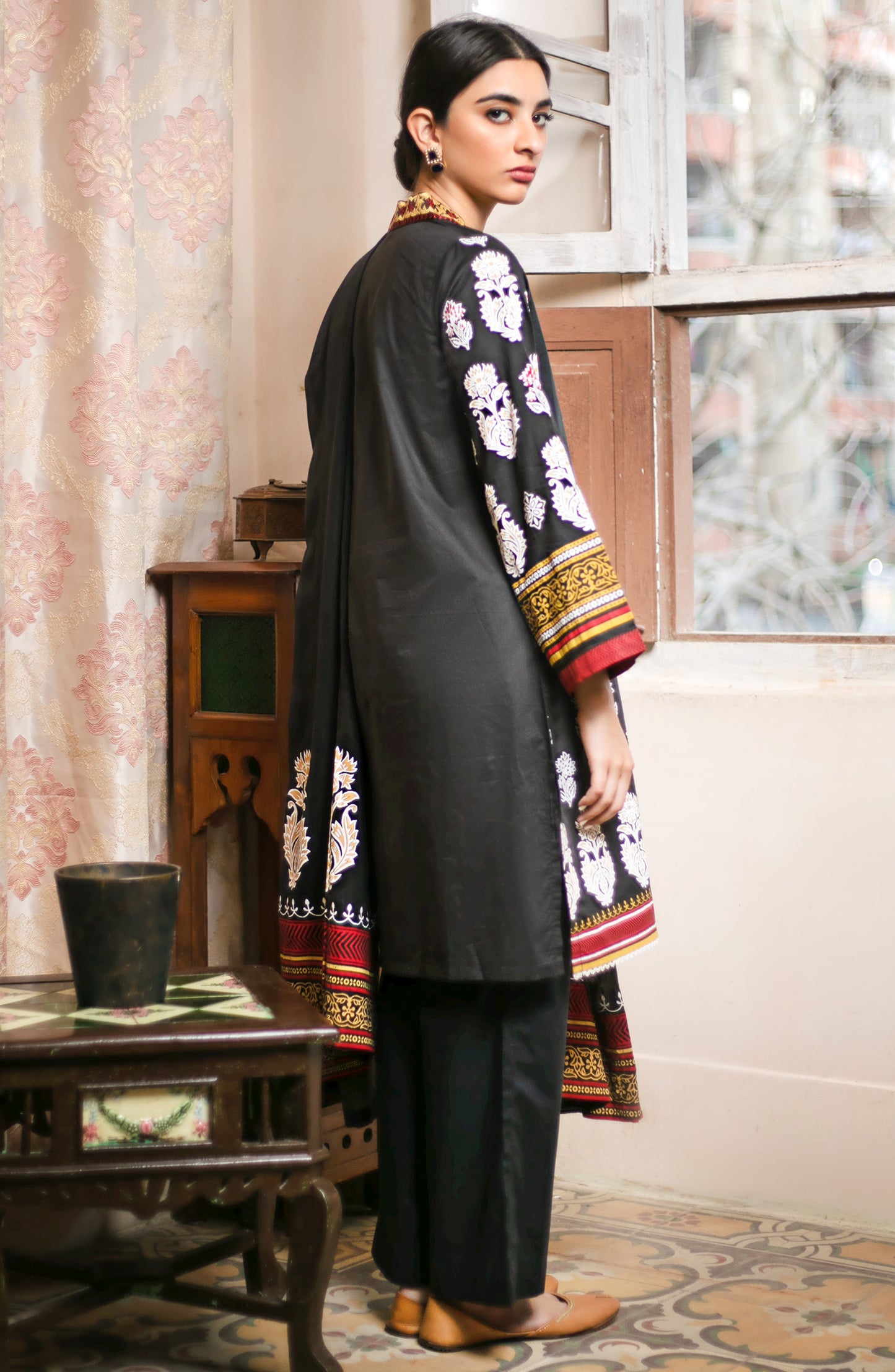 NRD-380/U PEACH LAWN SCSHIRT UNSTITCHED SHIRT