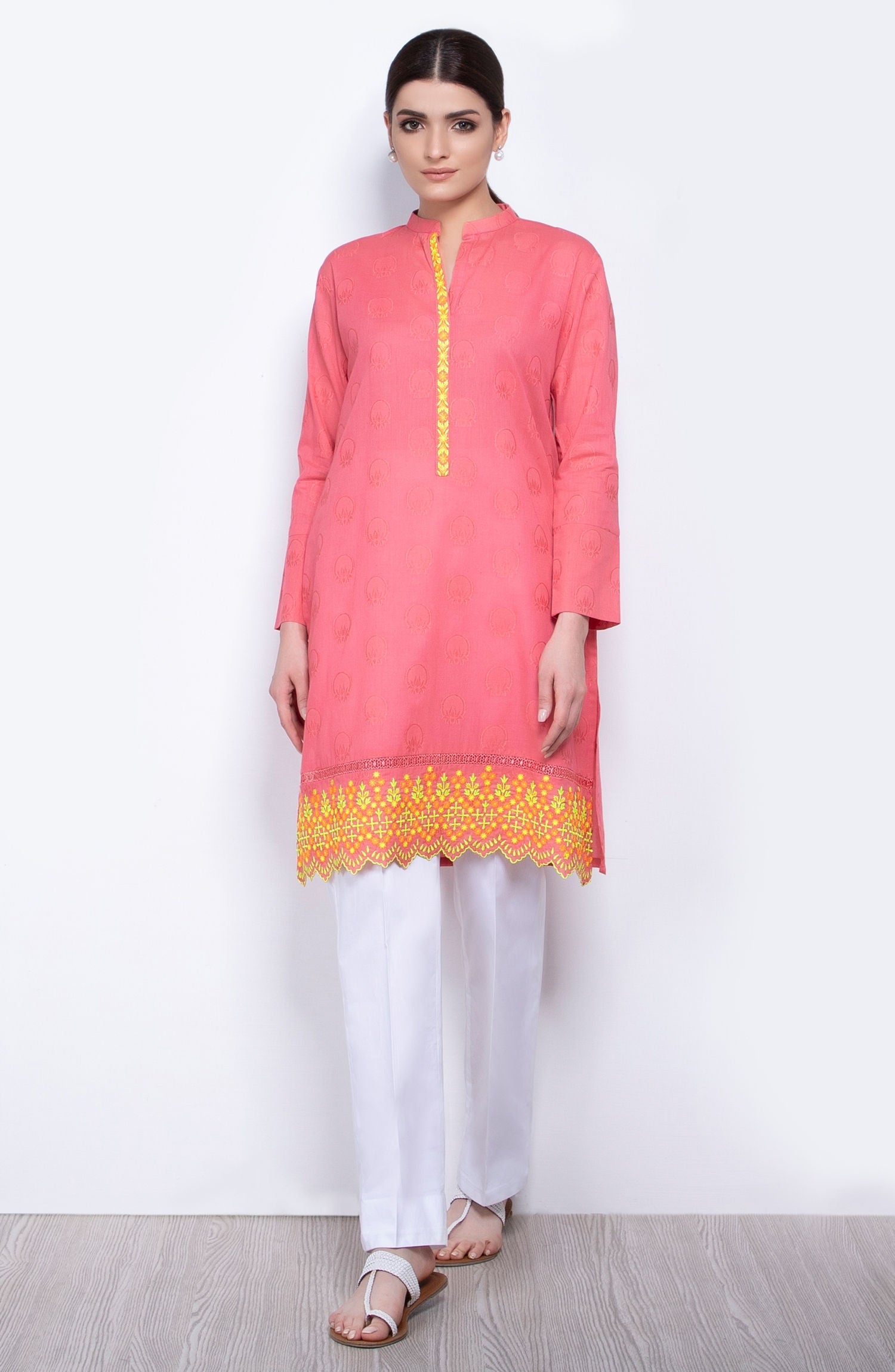 Unstitched 1 Piece Embroidered Jacquard Shirt (OTL-20-066/A)