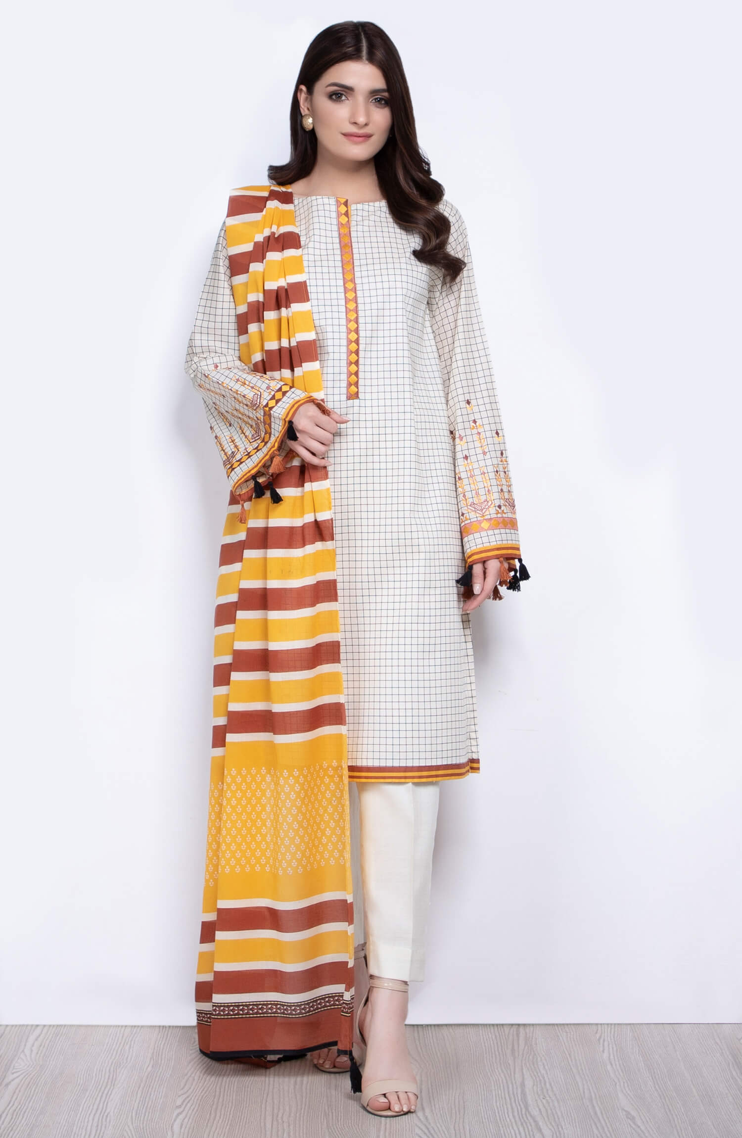 Unstitched 3 Piece Embroidered Lawn Suit (OTL-20-090/B)