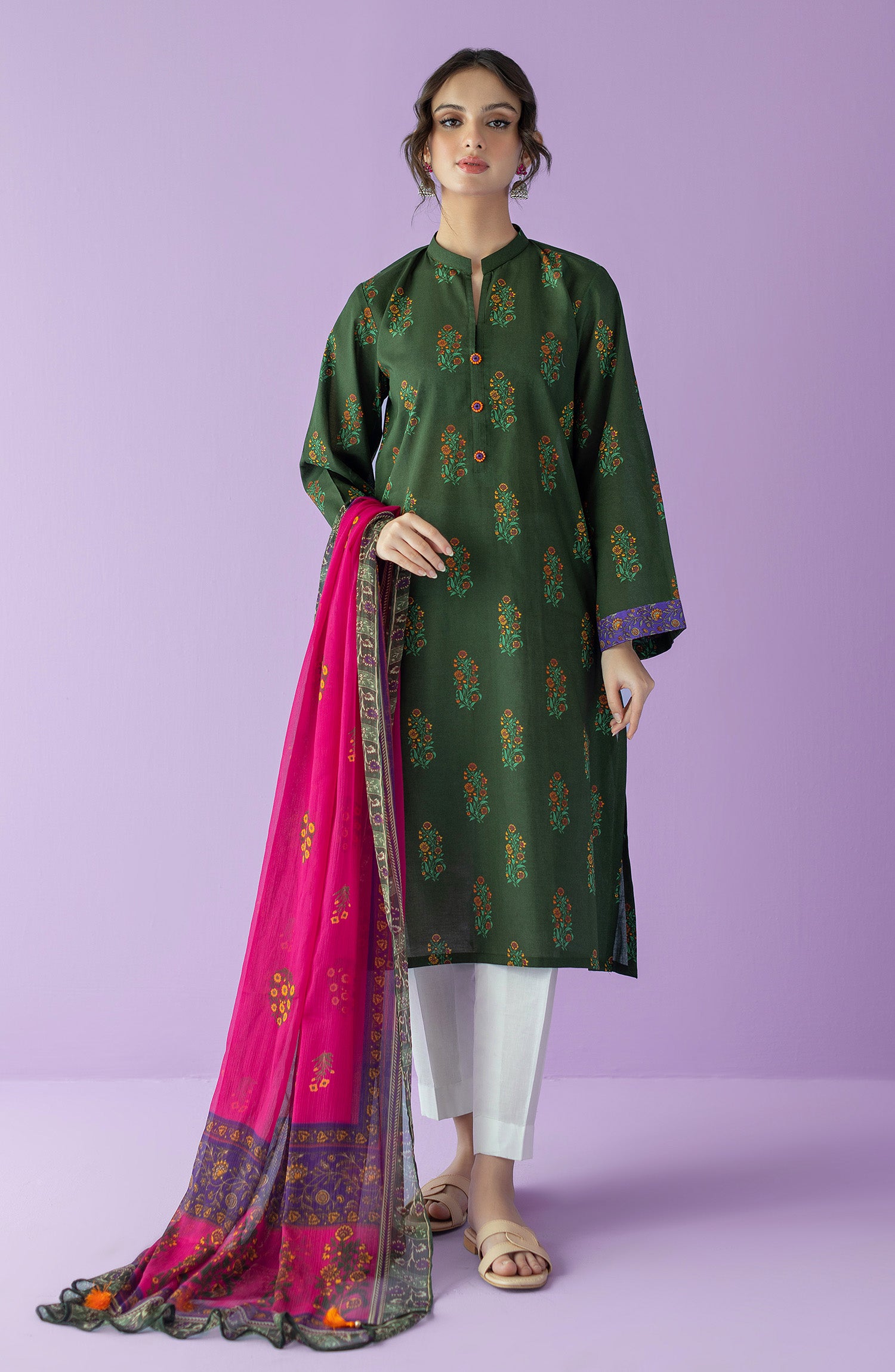 NRDS-23-043/U GREEN LAWN UNSTITCHED SHIRT DUPATTA