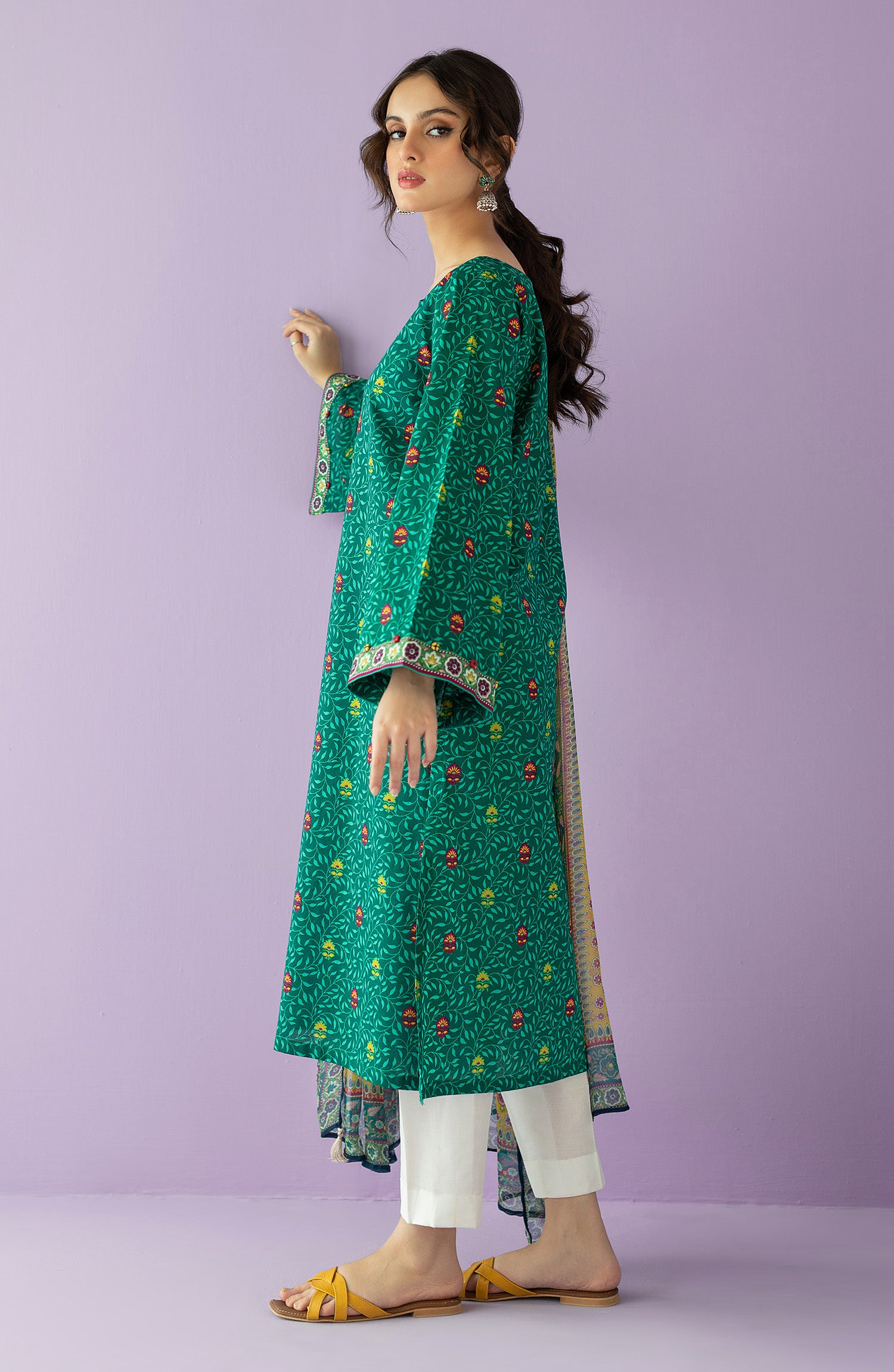 NRDS-23-046/U GREEN LAWN  UNSTITCHED SHIRT DUPATTA