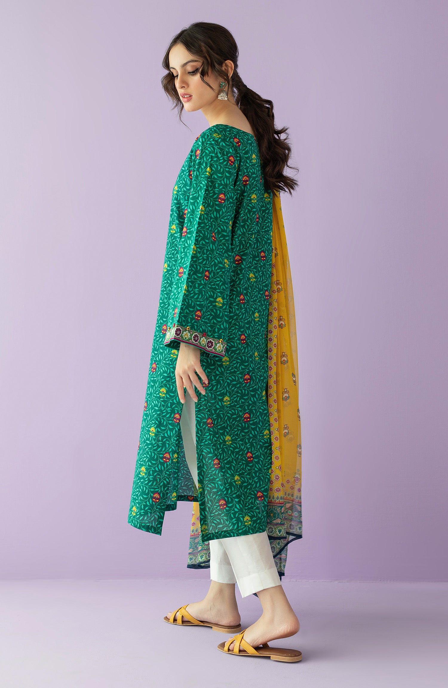 NRDS-23-046/U GREEN LAWN  UNSTITCHED SHIRT DUPATTA