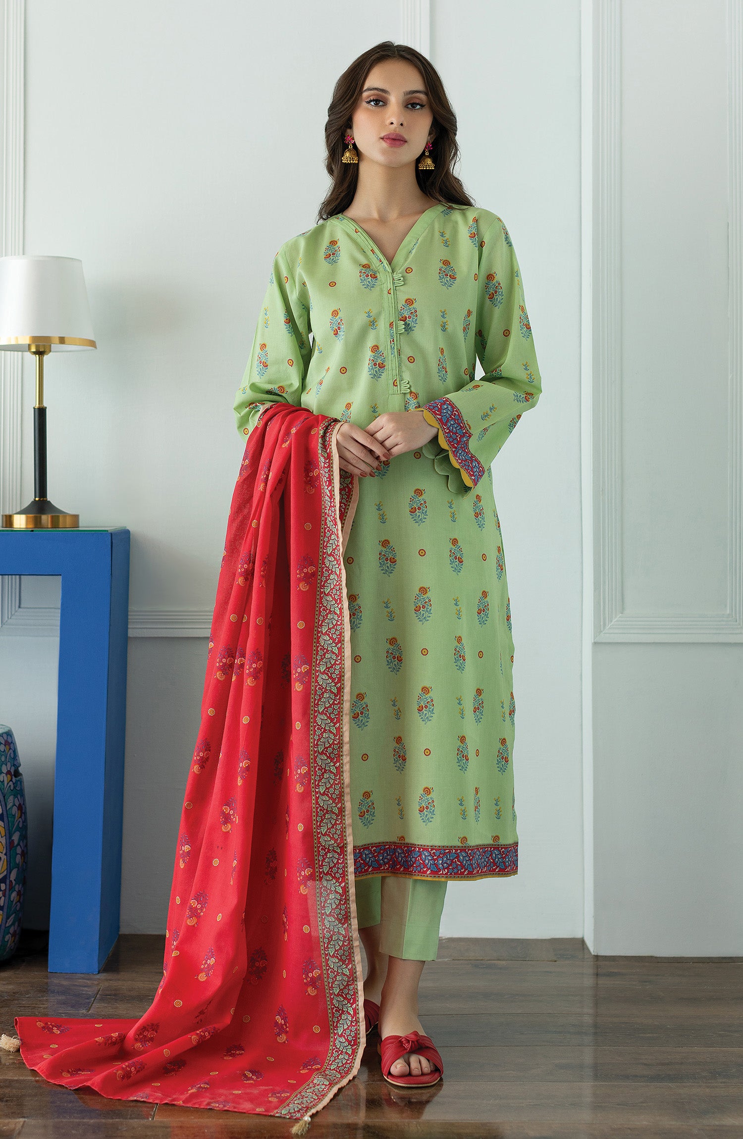 OTL-23-018/S GREEN LAWN  READY TO WEAR SHIRT DUPATTA PANTS