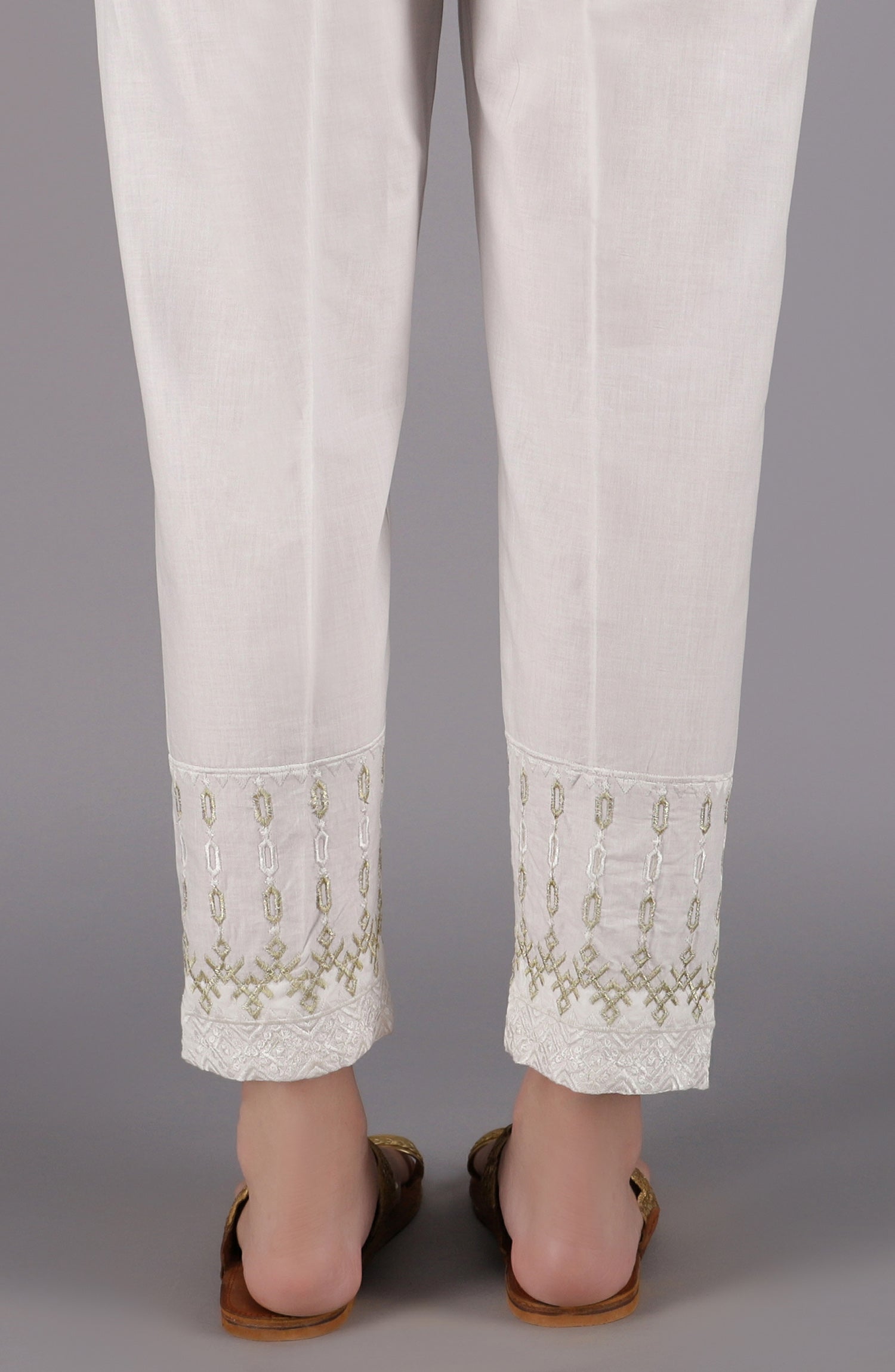 NRPE-54/S WHITE CAMBRIC SCPANTS STITCHED BOTTOMS PANTS