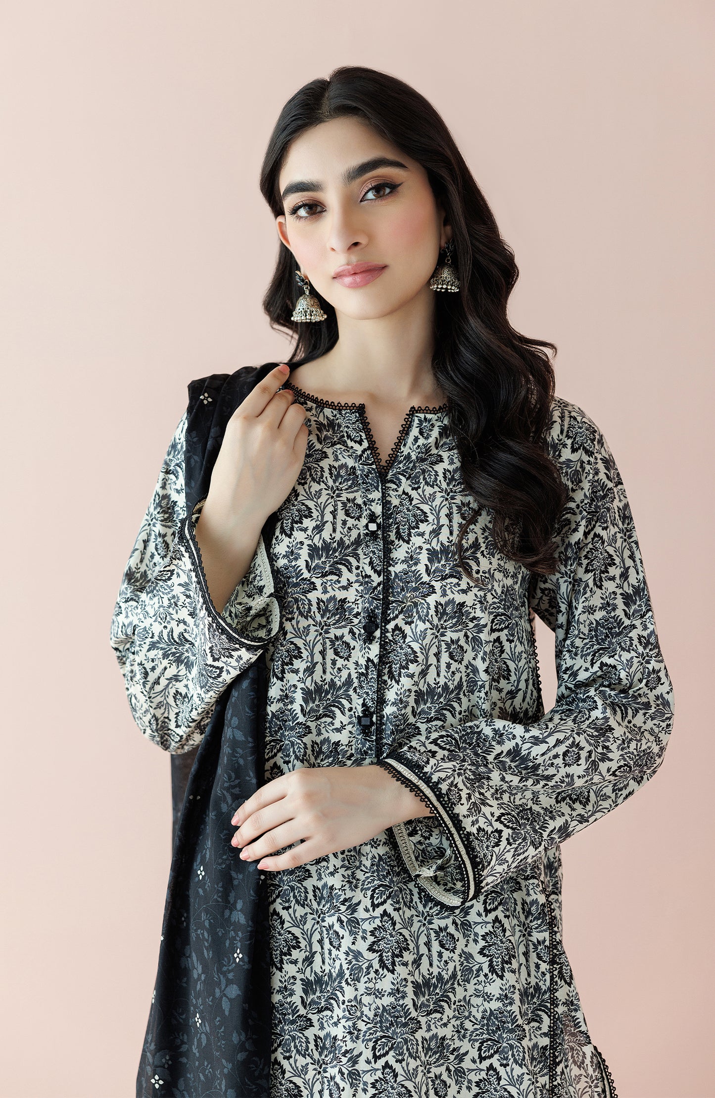 OTL-24-167/U BEIGE LAWN Women UNSTITCHED SHIRT DUPATTA PANTS