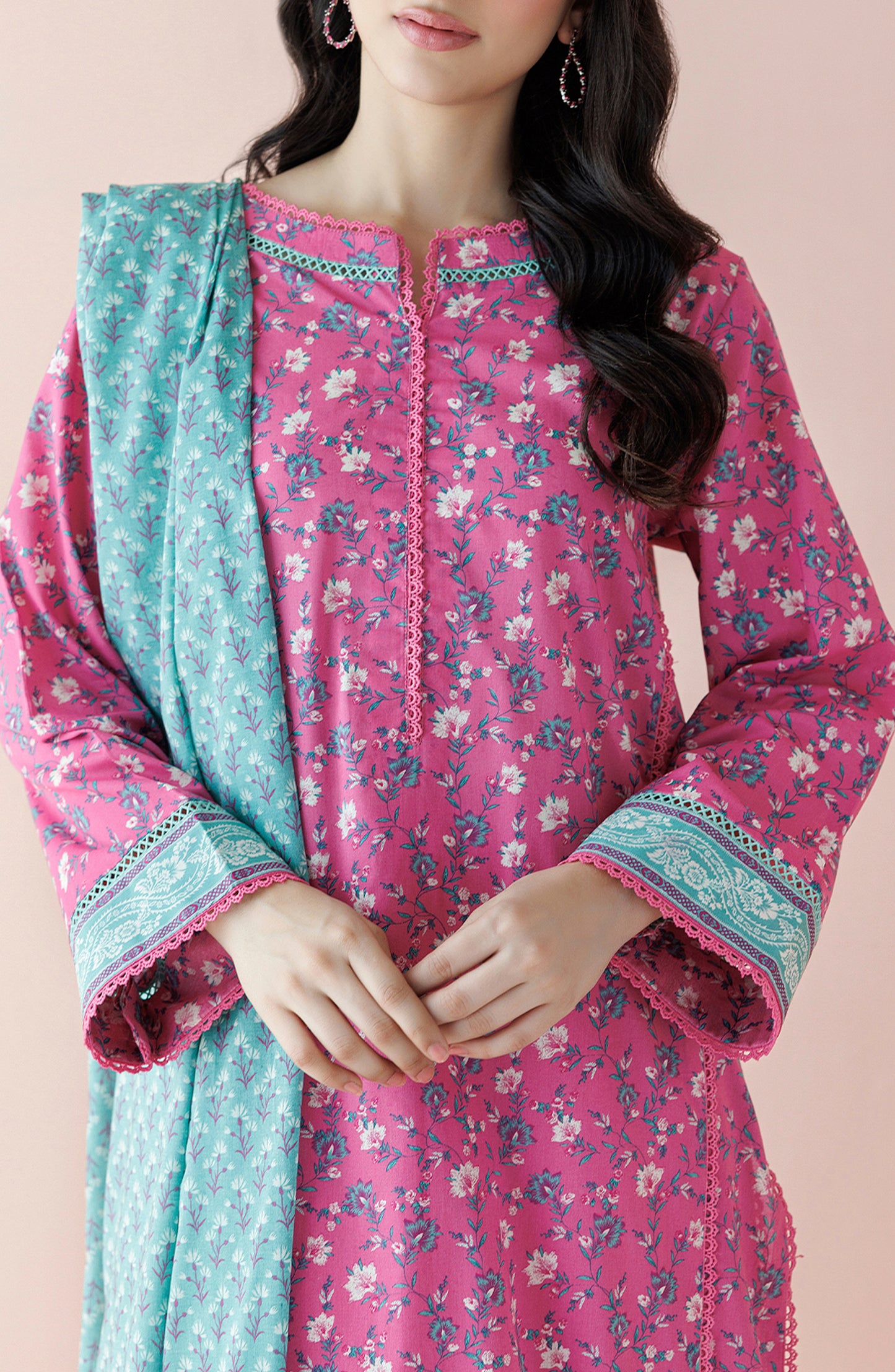 OTL-24-232/U PINK LAWN Women UNSTITCHED SHIRT DUPATTA PANTS