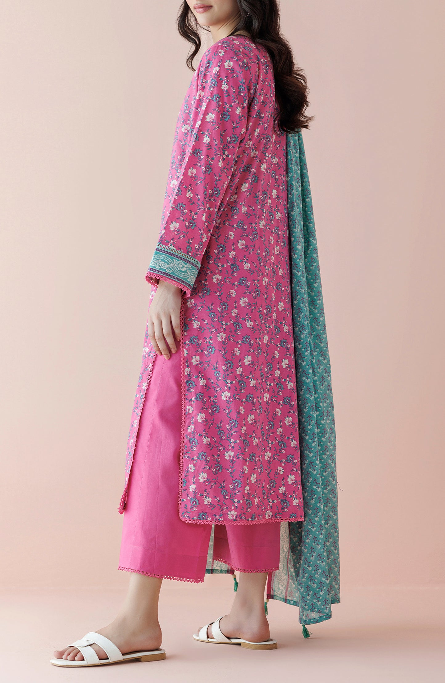 OTL-24-232/U PINK LAWN Women UNSTITCHED SHIRT DUPATTA PANTS