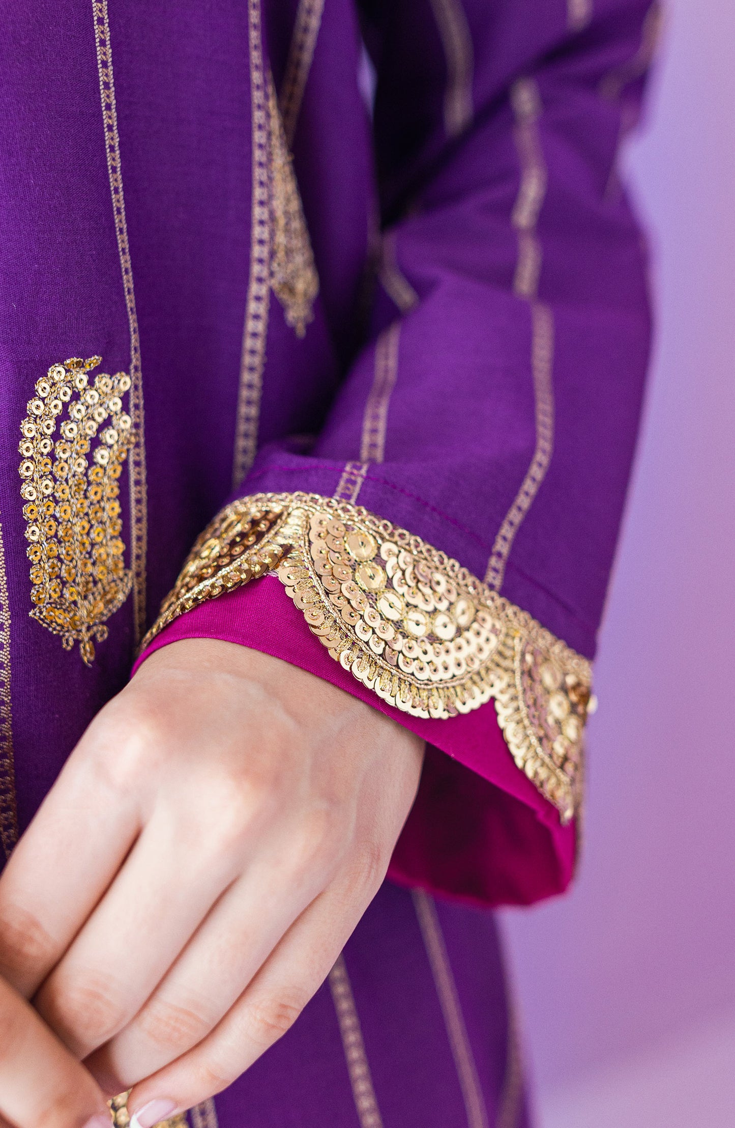 OTLF-23-047 PURPLE JACQUARD  UNSTITCHED SHIRT DUPATTA PANTS
