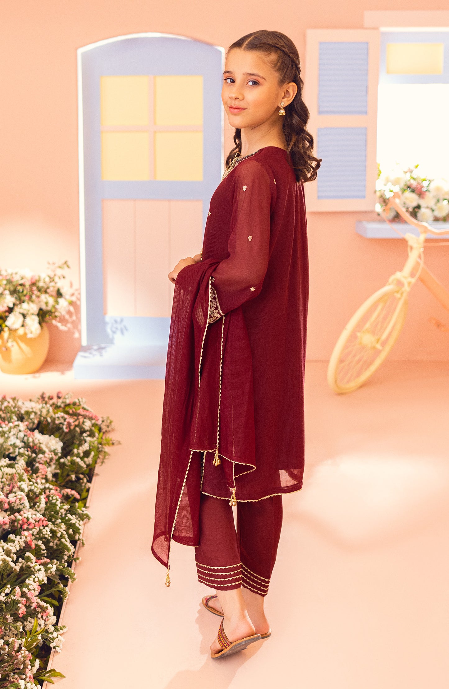 GRFN23S-3002 COTTON NET  READY TO WEAR SHIRT DUPATTA PANTS