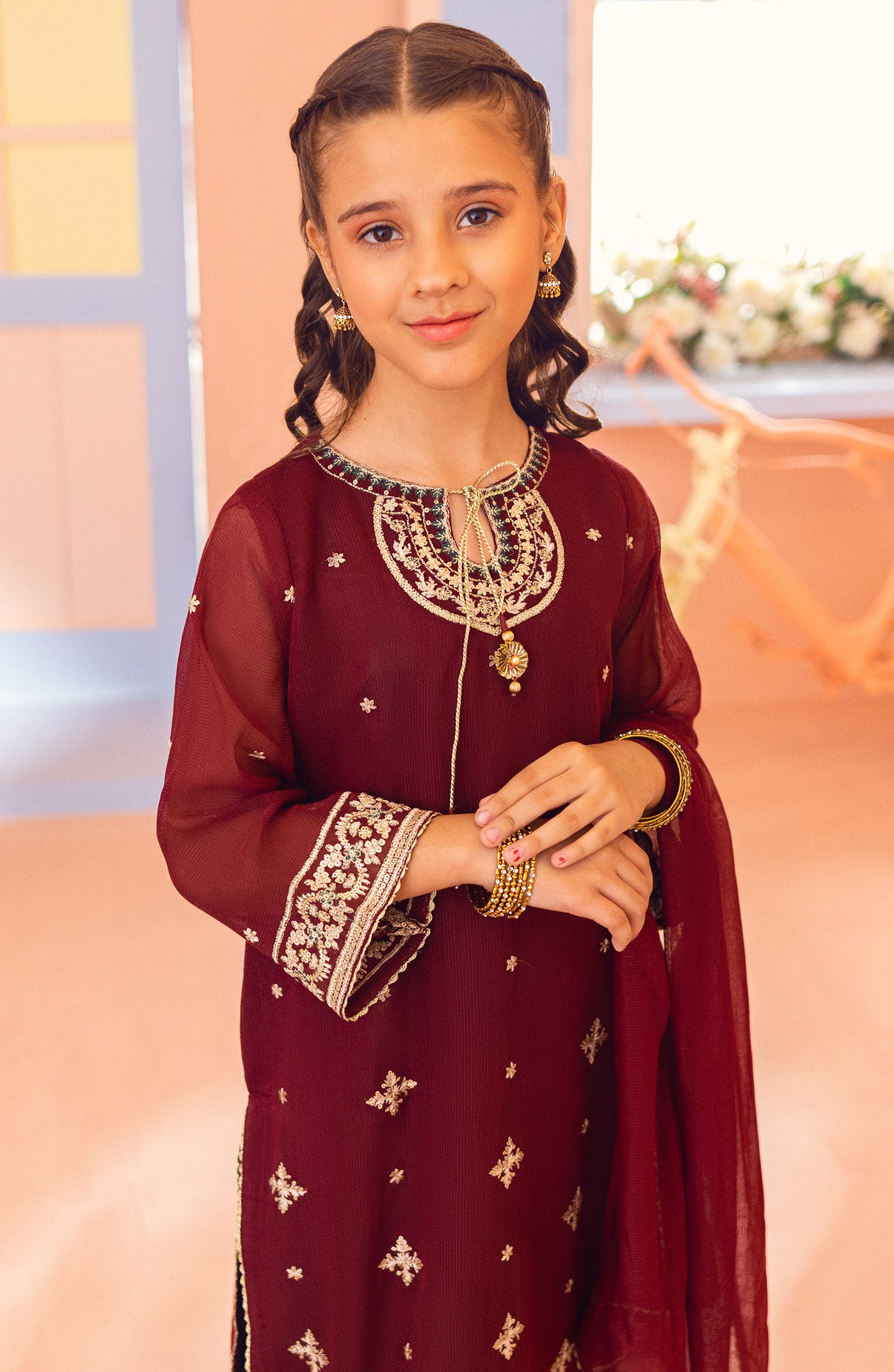 GRFN23S-3002 COTTON NET  READY TO WEAR SHIRT DUPATTA PANTS