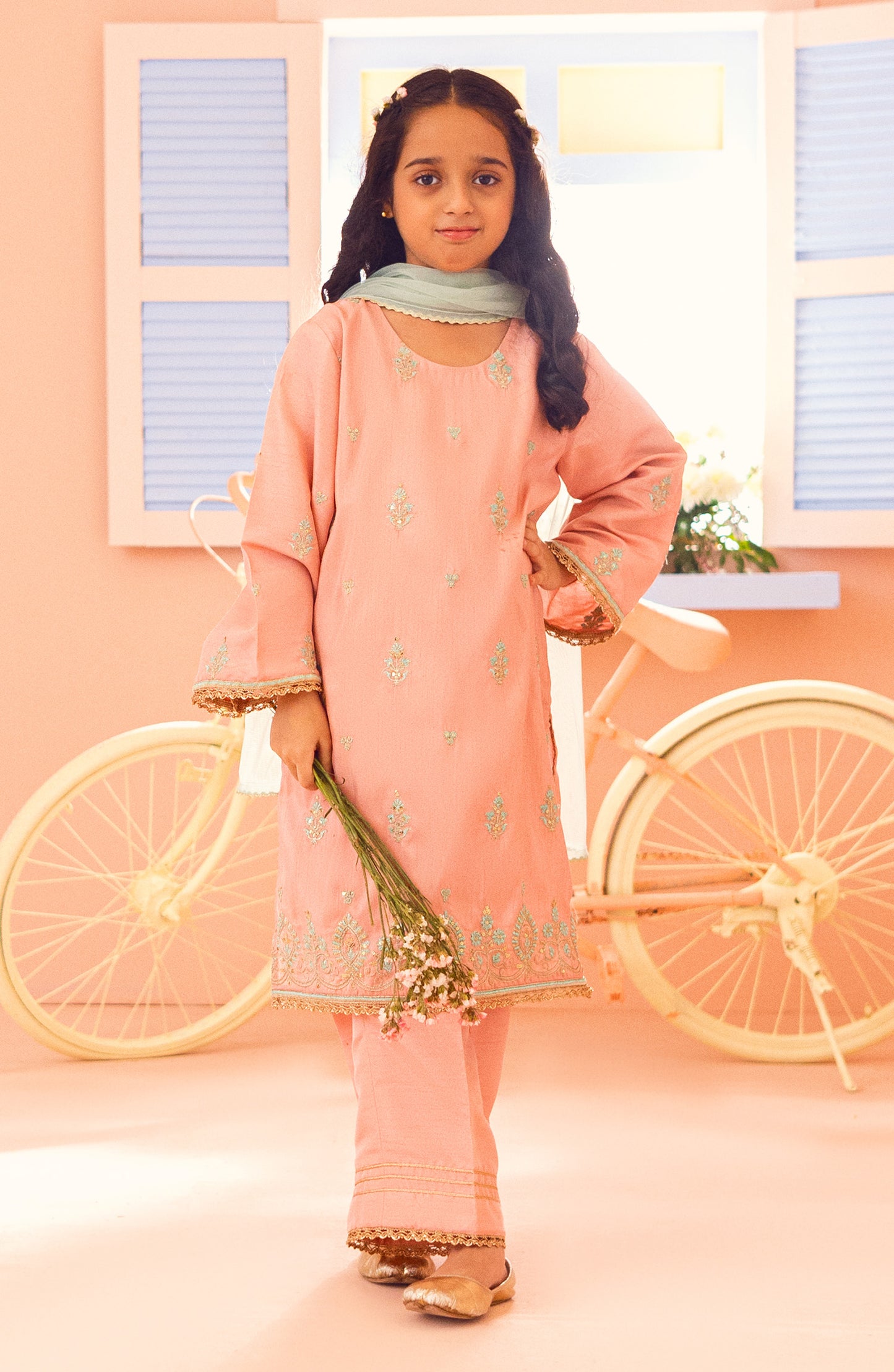 GRFR23S-3005 RAW SILK  READY TO WEAR SHIRT DUPATTA PANTS