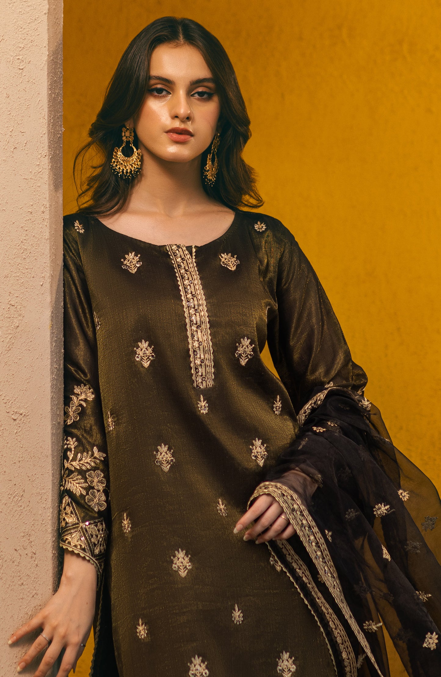 NF-SDT-23-001 BLACK MAYSURI  READY TO WEAR SHIRT DUPATTA PANTS