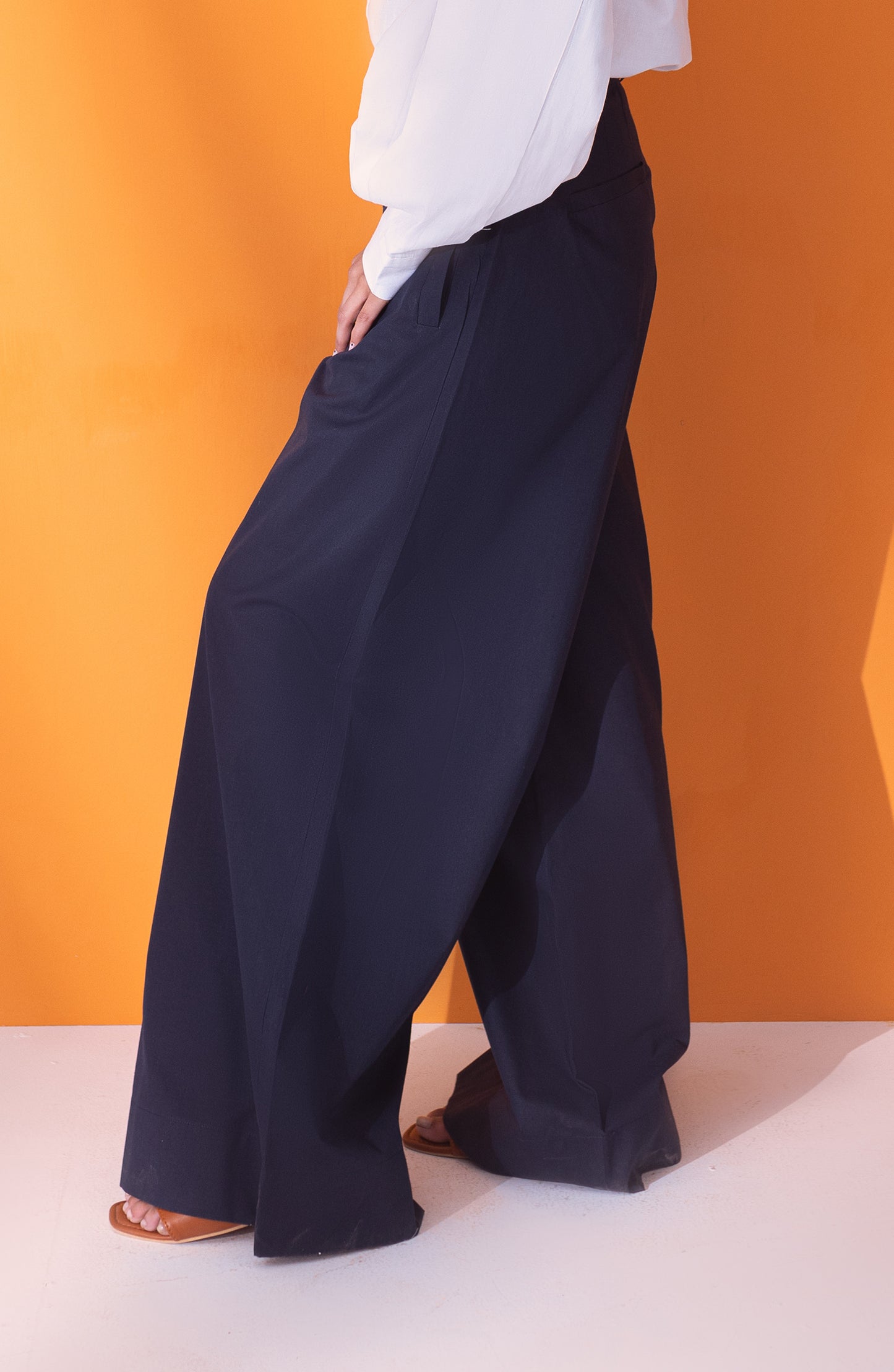 NW-B-PL-23-002 BLUE COTTON SCPANTS WESTERN PANTS