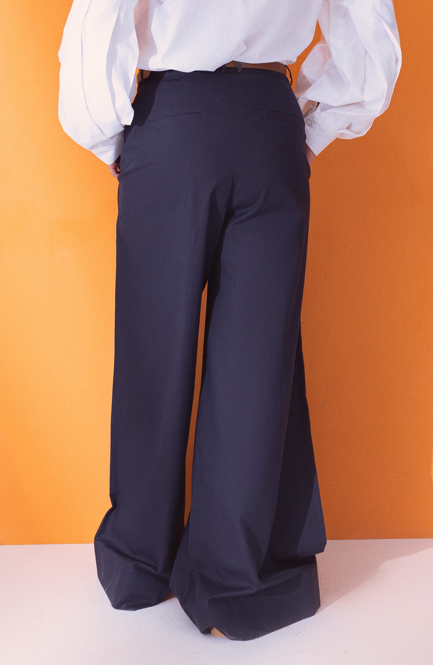 NW-B-PL-23-002 BLUE COTTON SCPANTS WESTERN PANTS