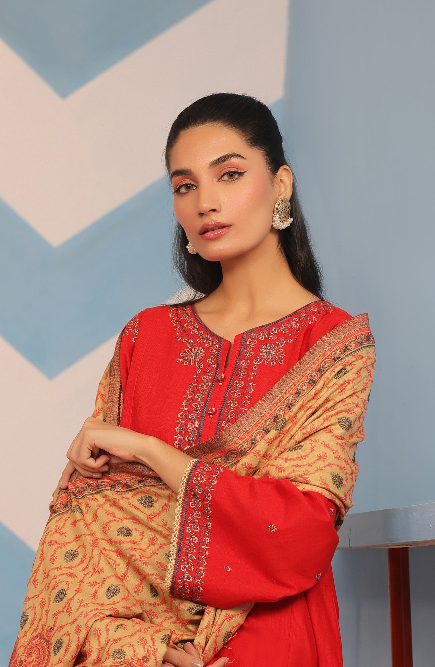 WRCK23W-3001 KHADDAR Women READY TO WEAR SHIRT DUPATTA PANTS