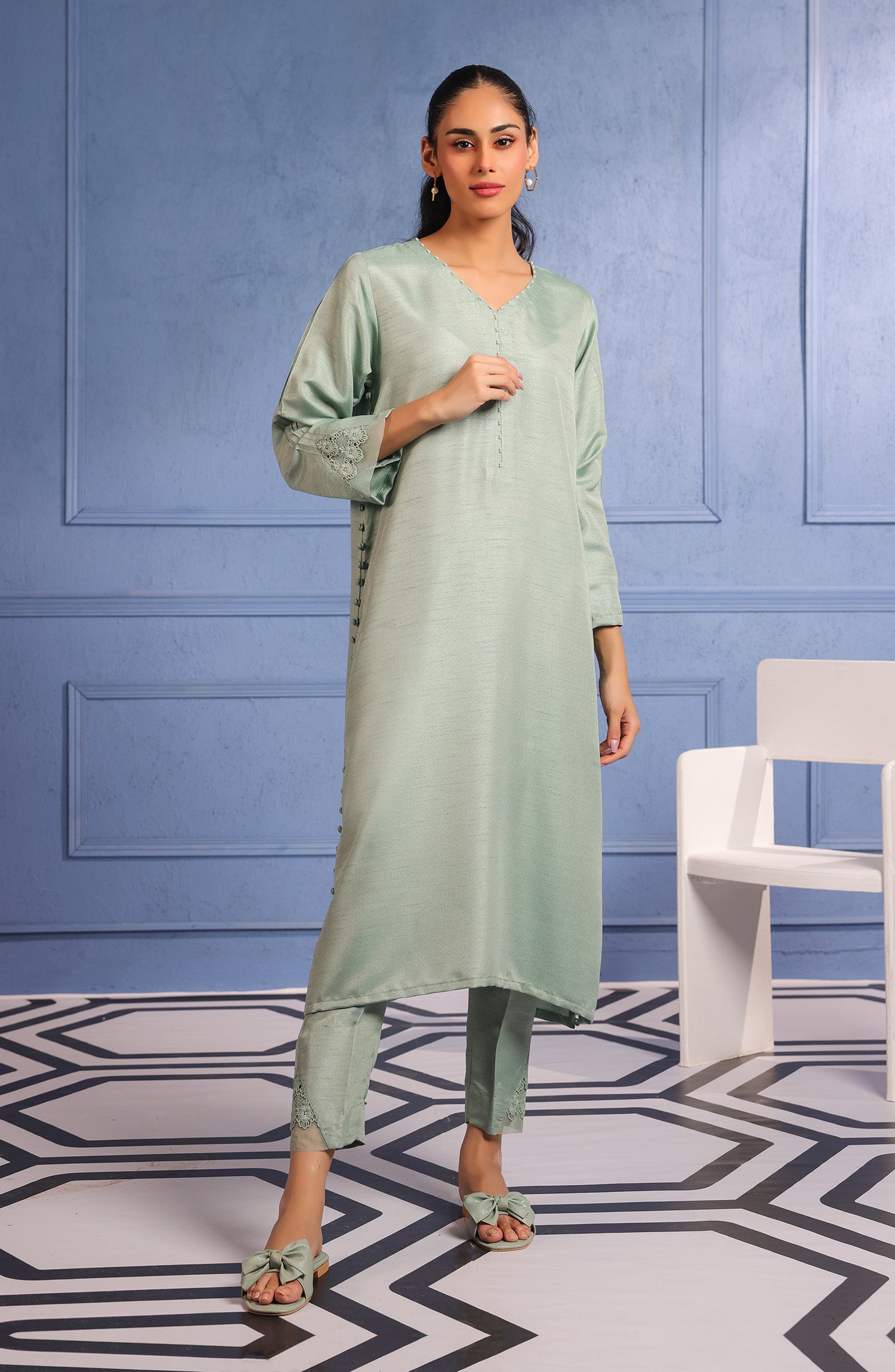 WRHR23S-2021 RAW SILK  READY TO WEAR SHIRT PANTS