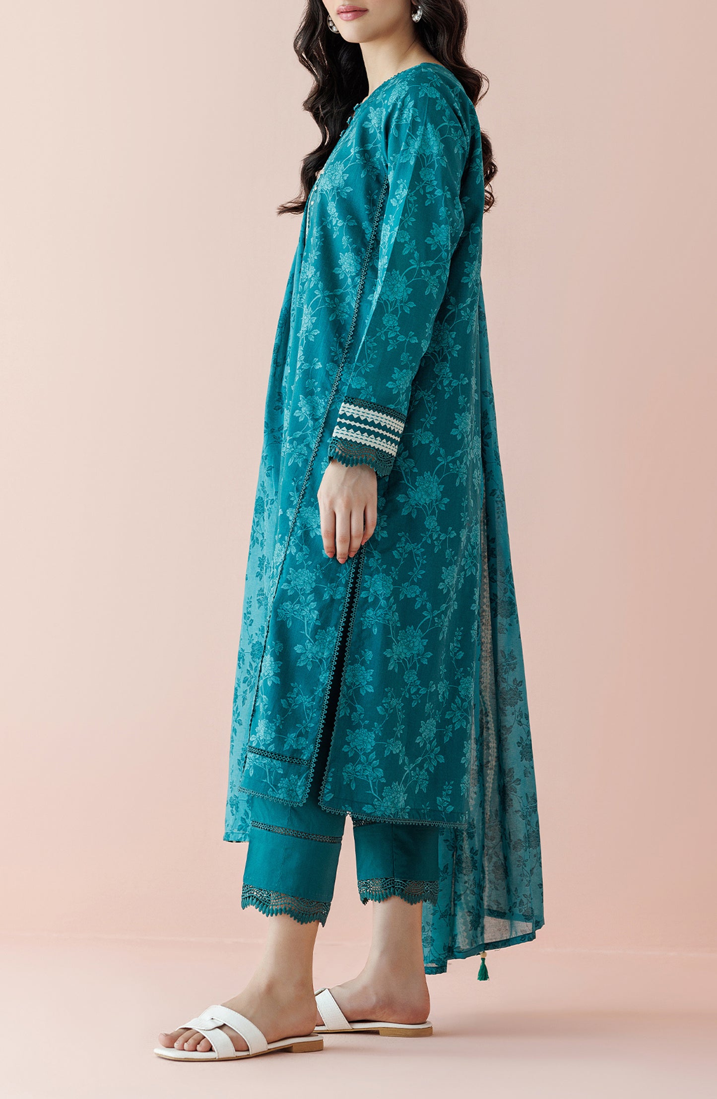 OTL-24-240/U TEAL LAWN Women UNSTITCHED SHIRT DUPATTA PANTS