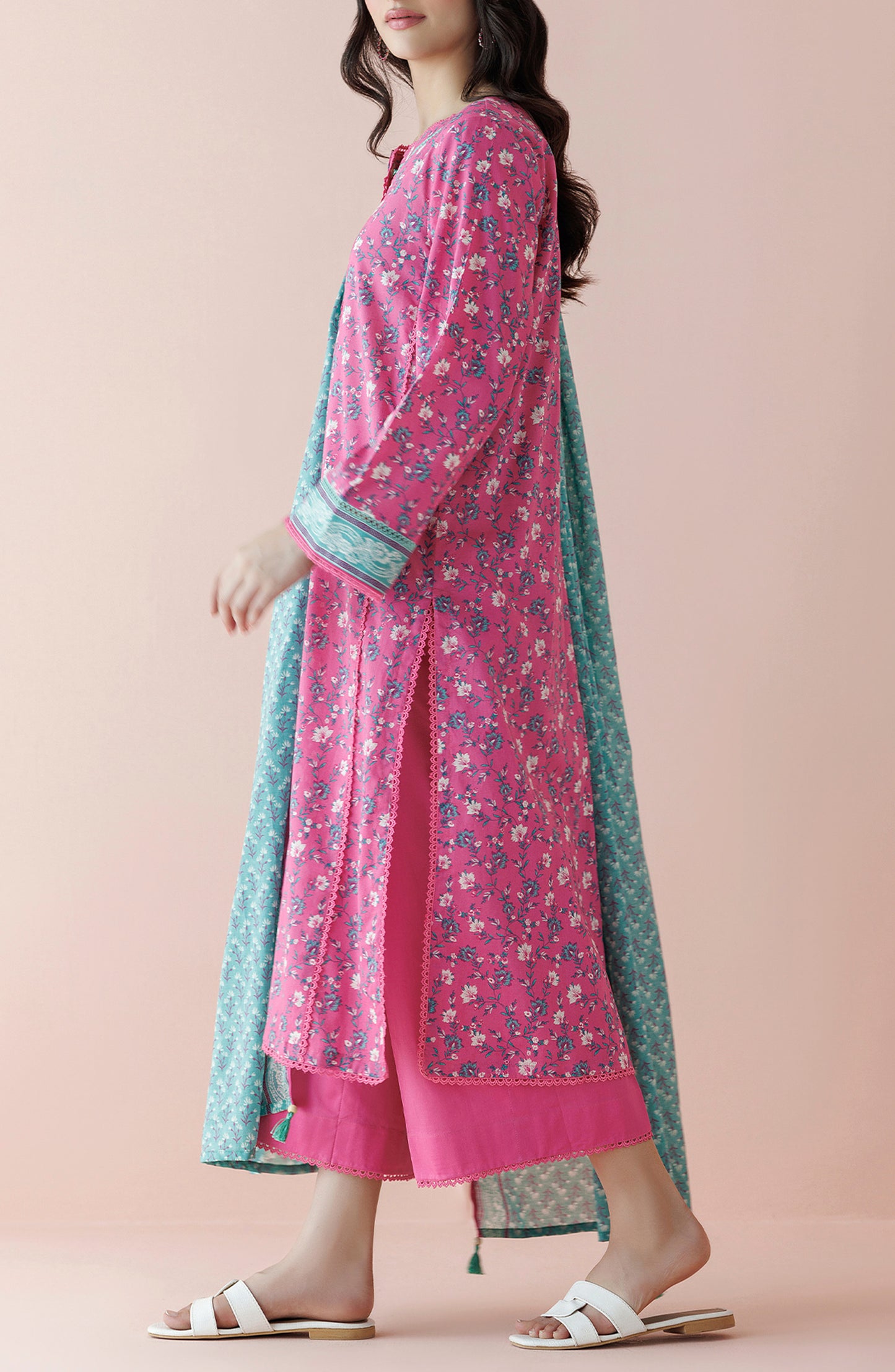 OTL-24-232/U PINK LAWN Women UNSTITCHED SHIRT DUPATTA PANTS