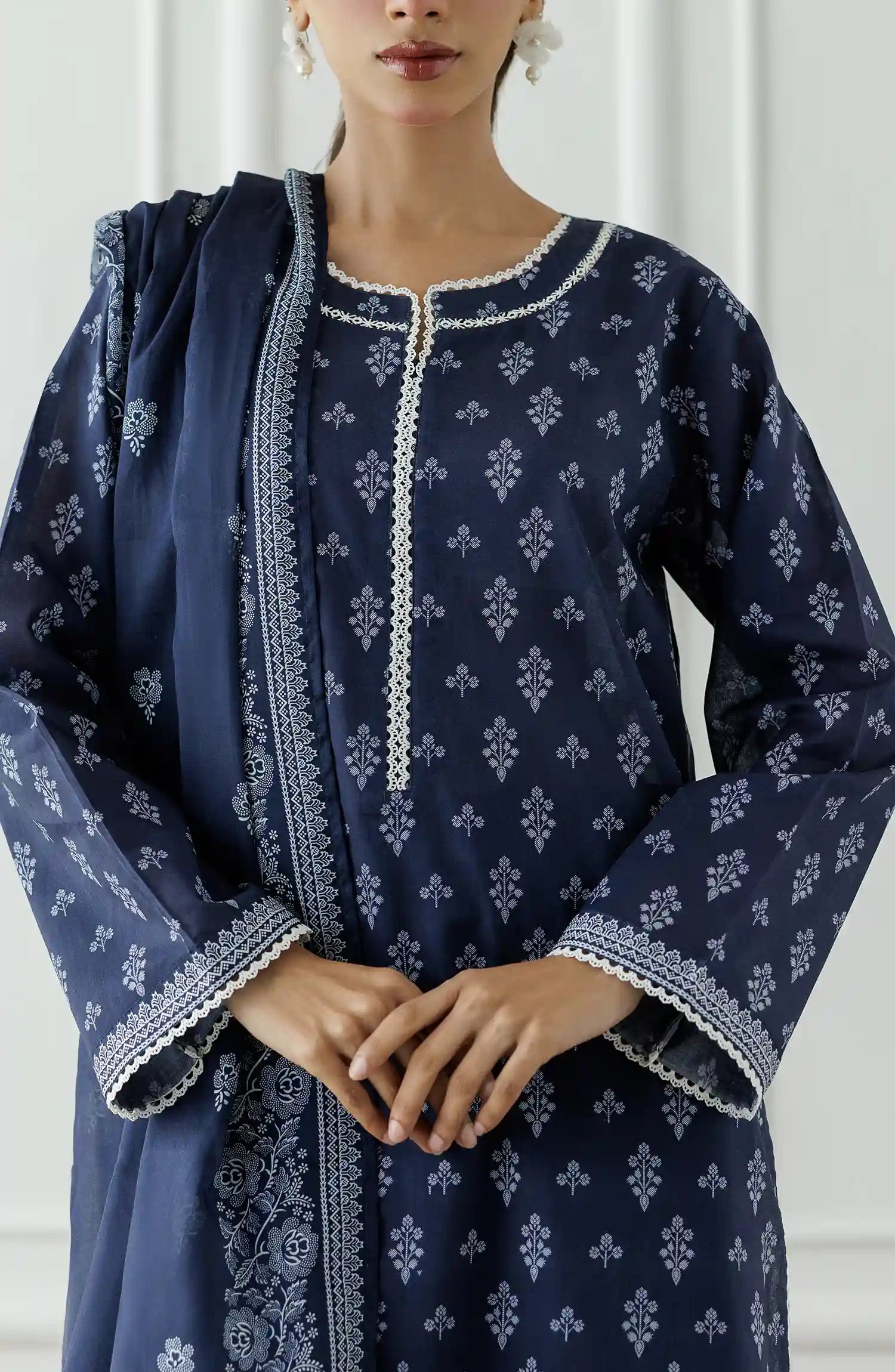 Unstitched | 3 Piece | Printed | Lawn Shirt | OTL-20795/U BLUE