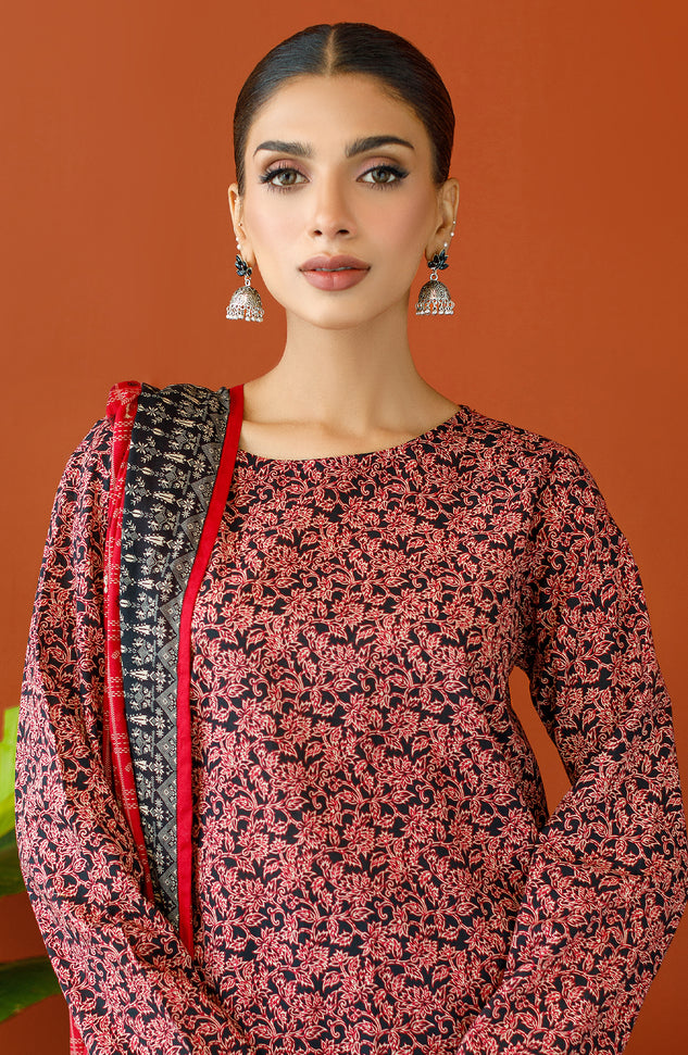 OTL-23-169/U BLACK CAMBRIC Women UNSTITCHED SHIRT DUPATTA PANTS