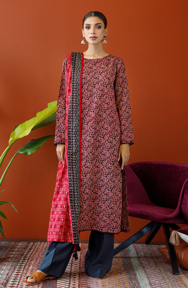 OTL-23-169/U BLACK CAMBRIC Women UNSTITCHED SHIRT DUPATTA PANTS
