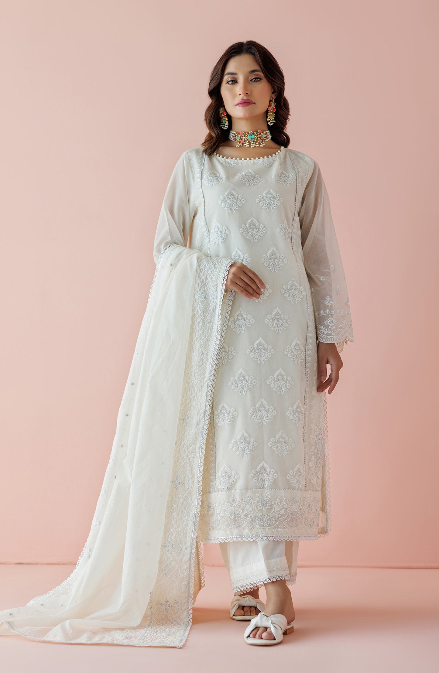 WRFC24S-3001 KORA COTTON Women READY TO WEAR SHIRT DUPATTA PANTS