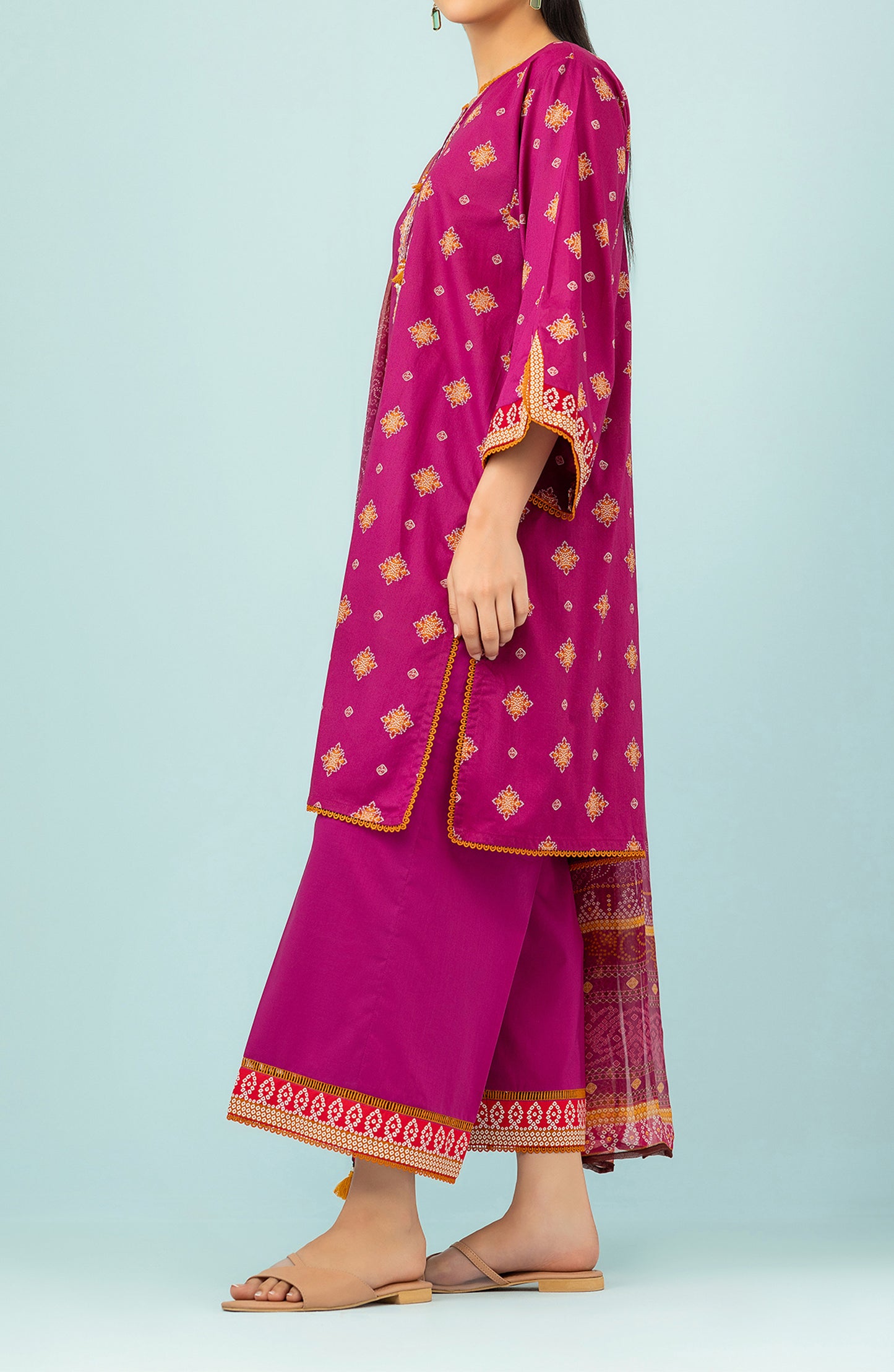 OTL-24-110/U MAGENTA LAWN Women UNSTITCHED SHIRT DUPATTA PANTS