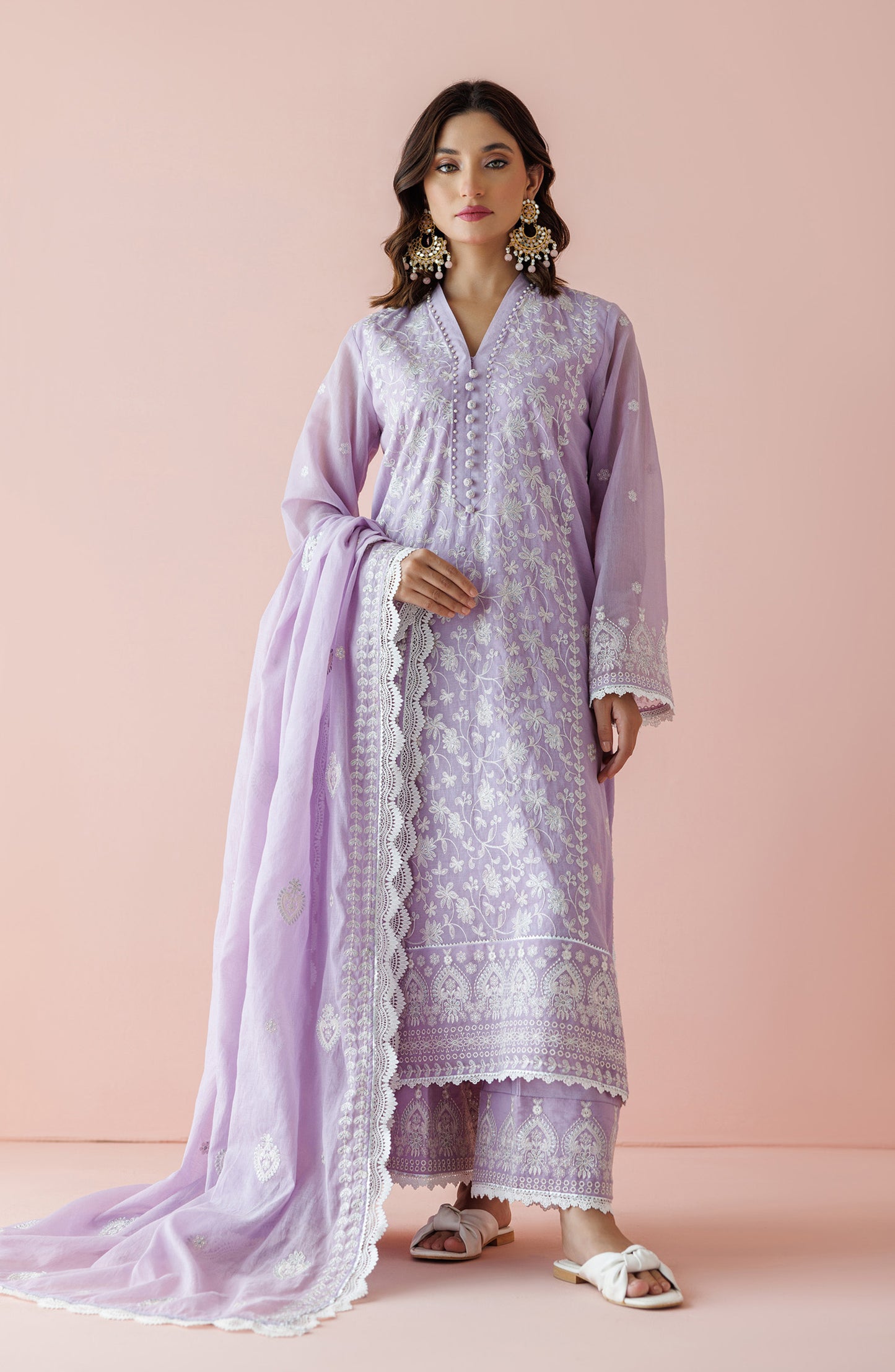 WRFC24S-3002/U LILAC KORA COTTON Women UNSTITCHED SHIRT DUPATTA PANTS
