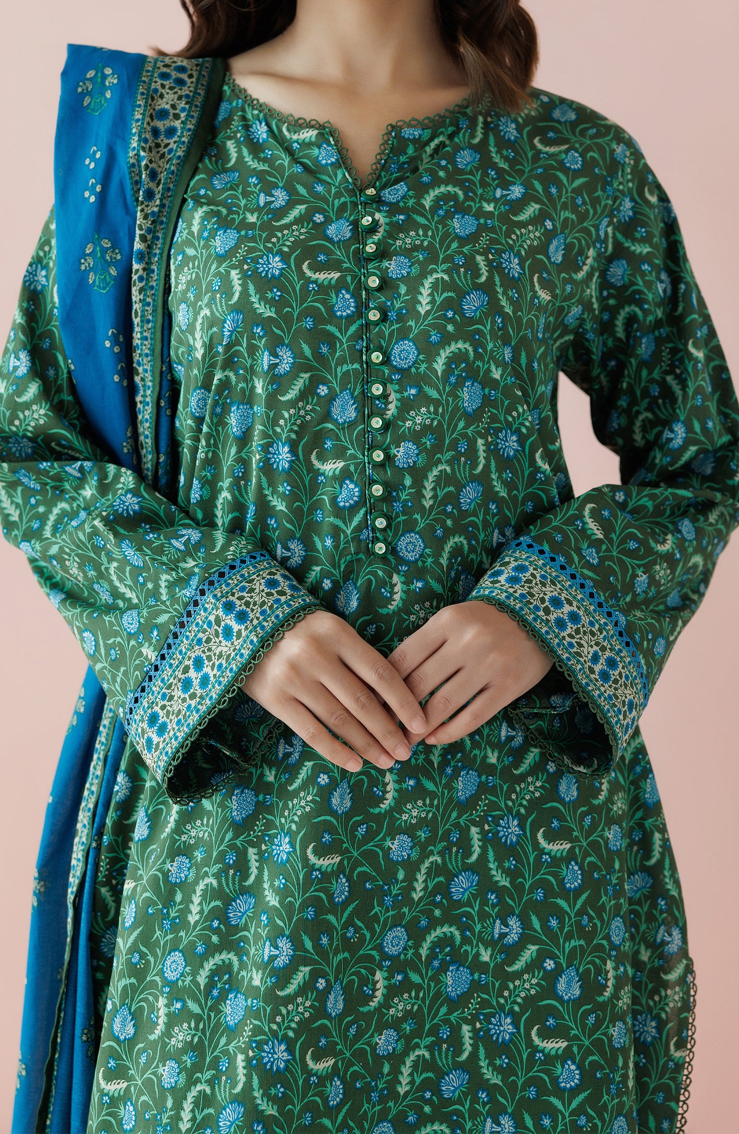 OTL-24-190/U GREEN LAWN Women UNSTITCHED SHIRT DUPATTA PANTS