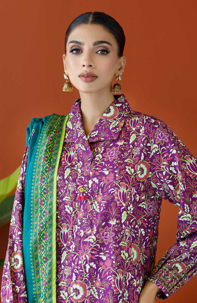OTL-23-231/U MAGENTA KHADDAR Women UNSTITCHED SHIRT DUPATTA PANTS