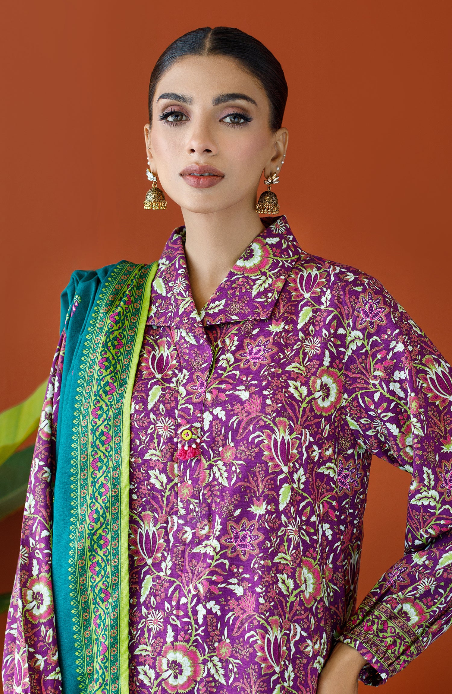OTL-23-231/S MAGENTA KHADDAR Women READY TO WEAR SHIRT DUPATTA PANTS