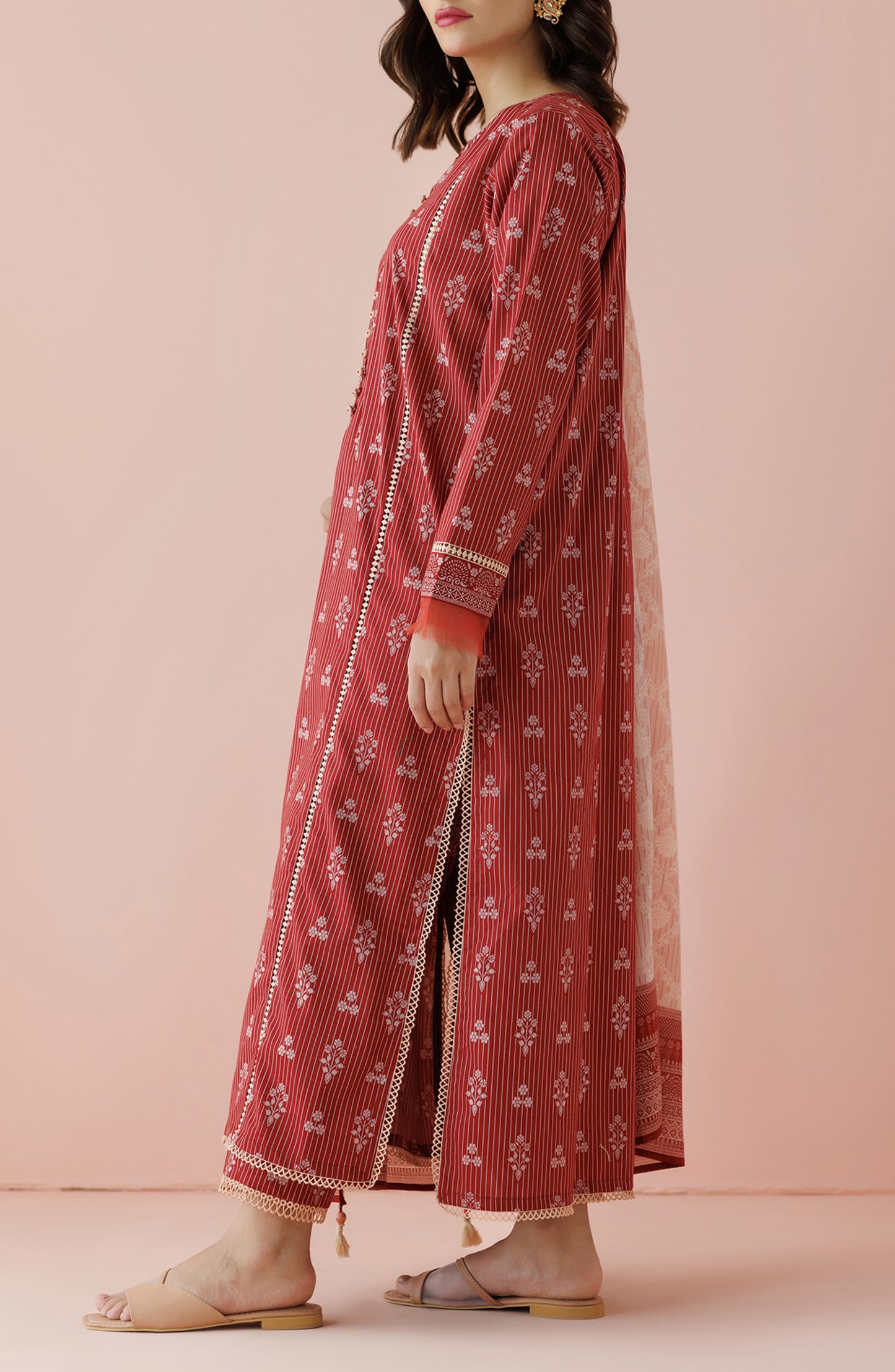 OTL-24-164/U MAROON LAWN Women UNSTITCHED SHIRT DUPATTA PANTS