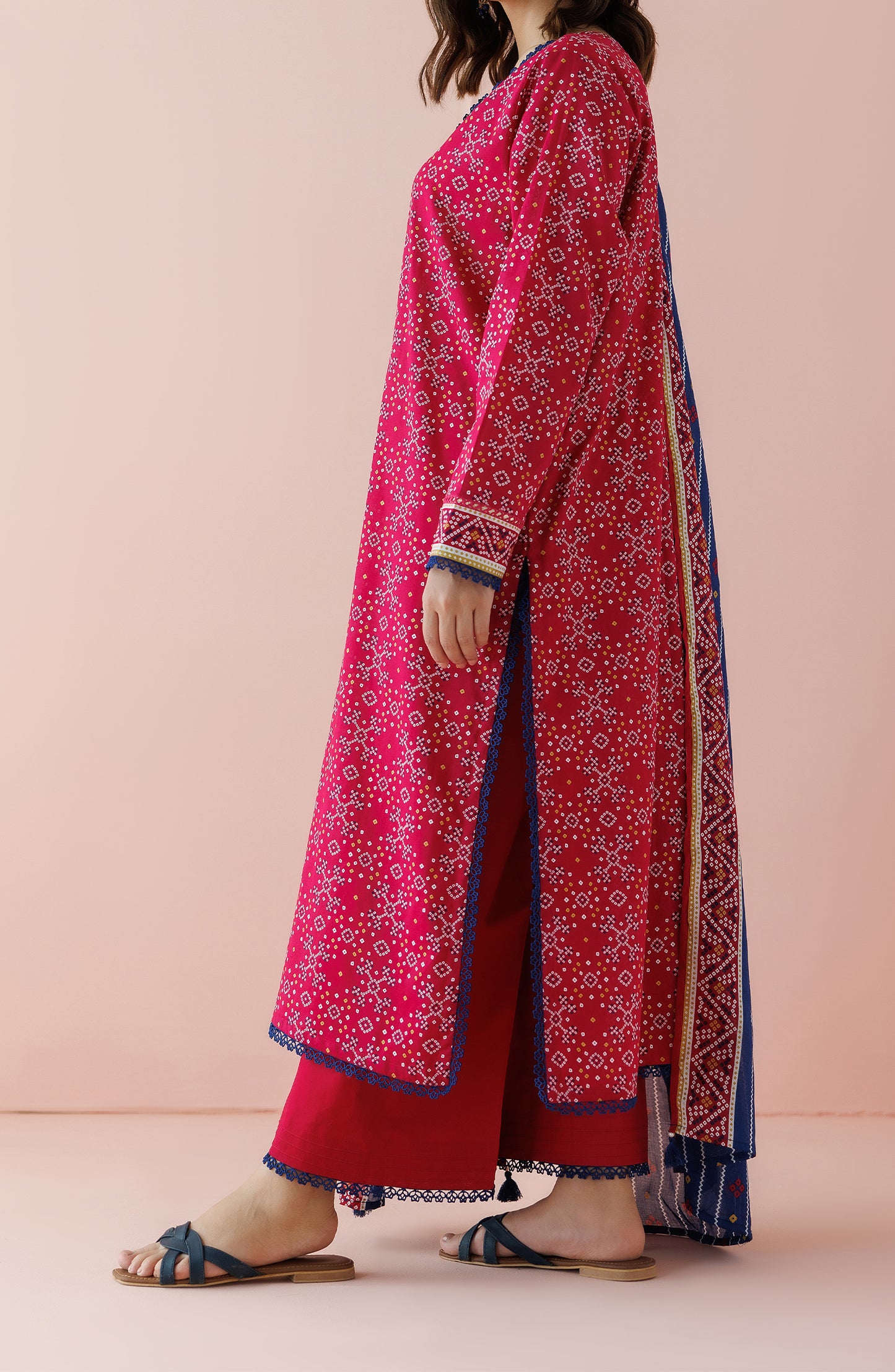 OTL-24-179/U PINK LAWN Women UNSTITCHED SHIRT DUPATTA PANTS
