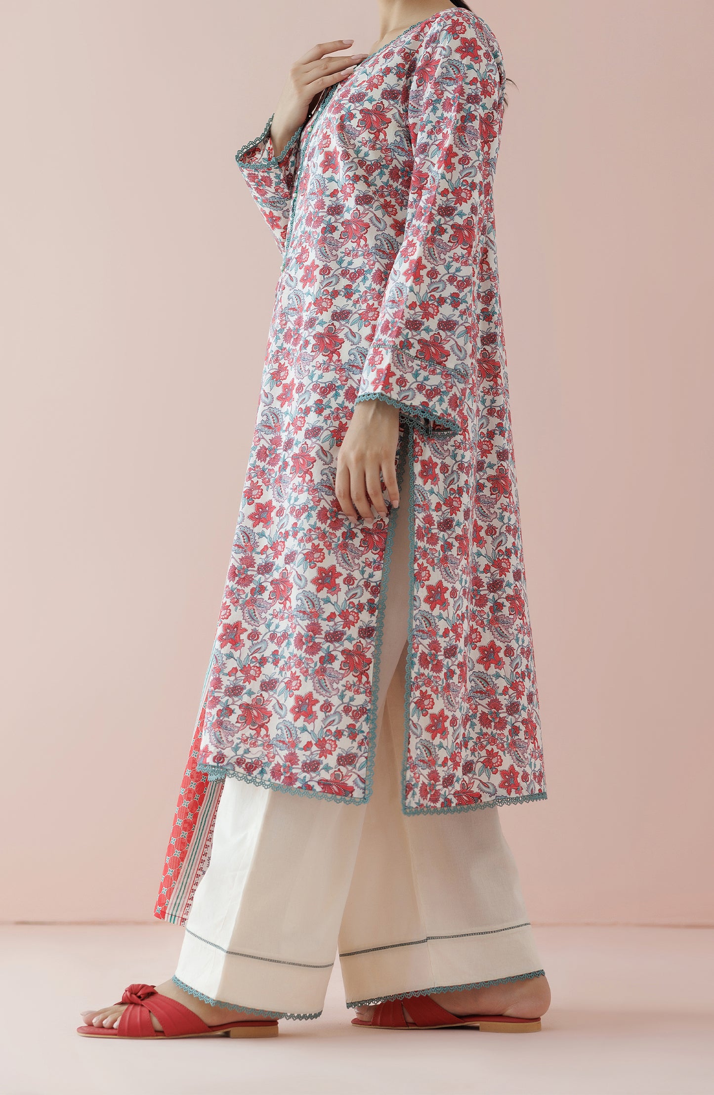 OTL-24-202/U BEIGE LAWN Women UNSTITCHED SHIRT DUPATTA PANTS