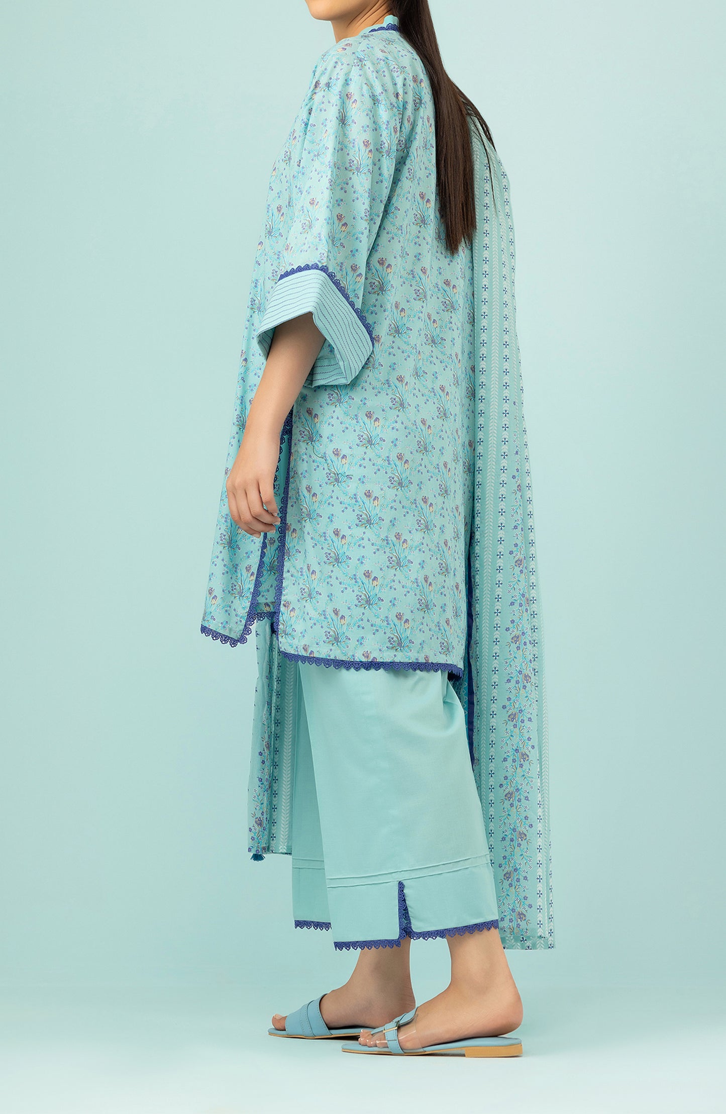 OTL-24-177/U ICE BLUE LAWN Women UNSTITCHED SHIRT DUPATTA PANTS