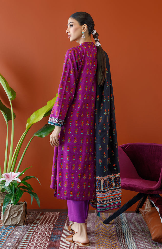 OTL-23-305/U MAGENTA KHADDAR Women UNSTITCHED SHIRT DUPATTA PANTS