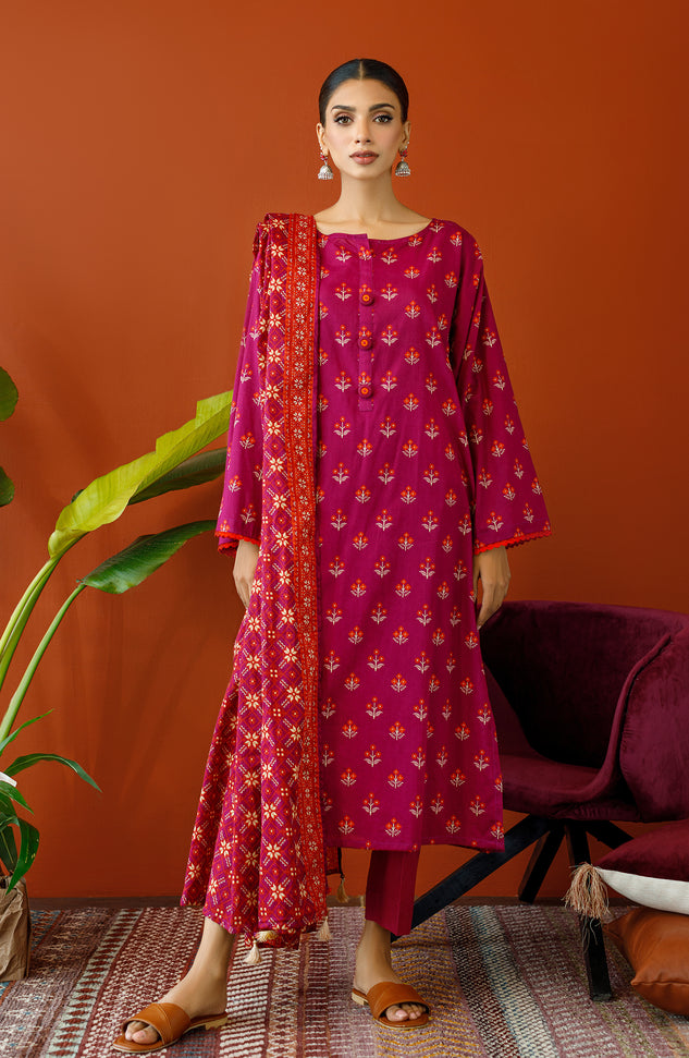 OTL-23-312/U MAGENTA CAMBRIC Women UNSTITCHED SHIRT DUPATTA PANTS