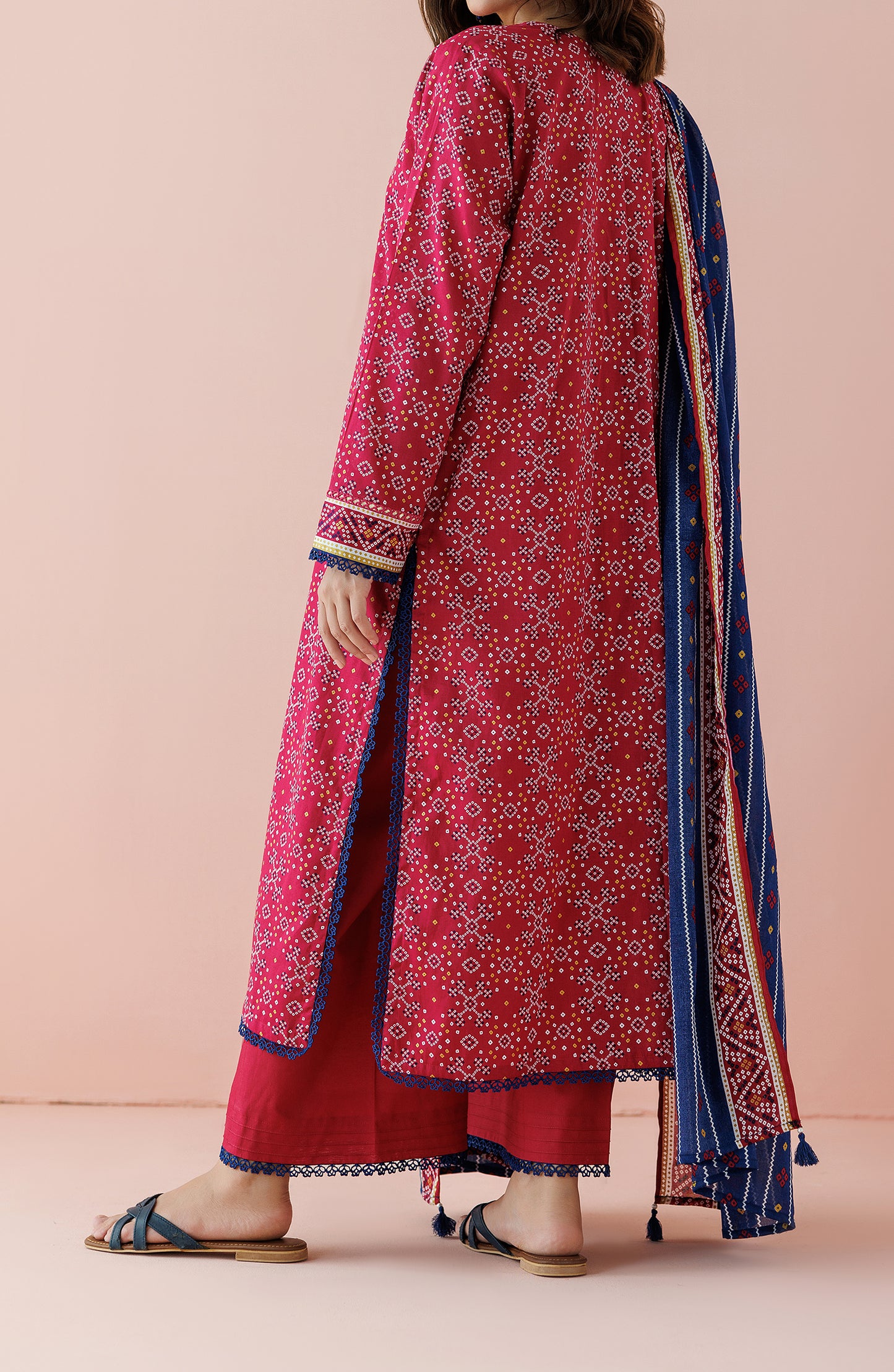 OTL-24-179/U PINK LAWN Women UNSTITCHED SHIRT DUPATTA PANTS