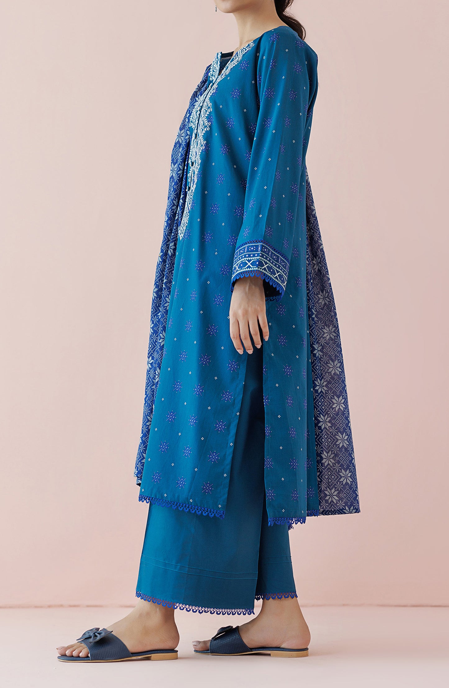 OTL-24-074/U TEAL LAWN Women UNSTITCHED SHIRT DUPATTA PANTS