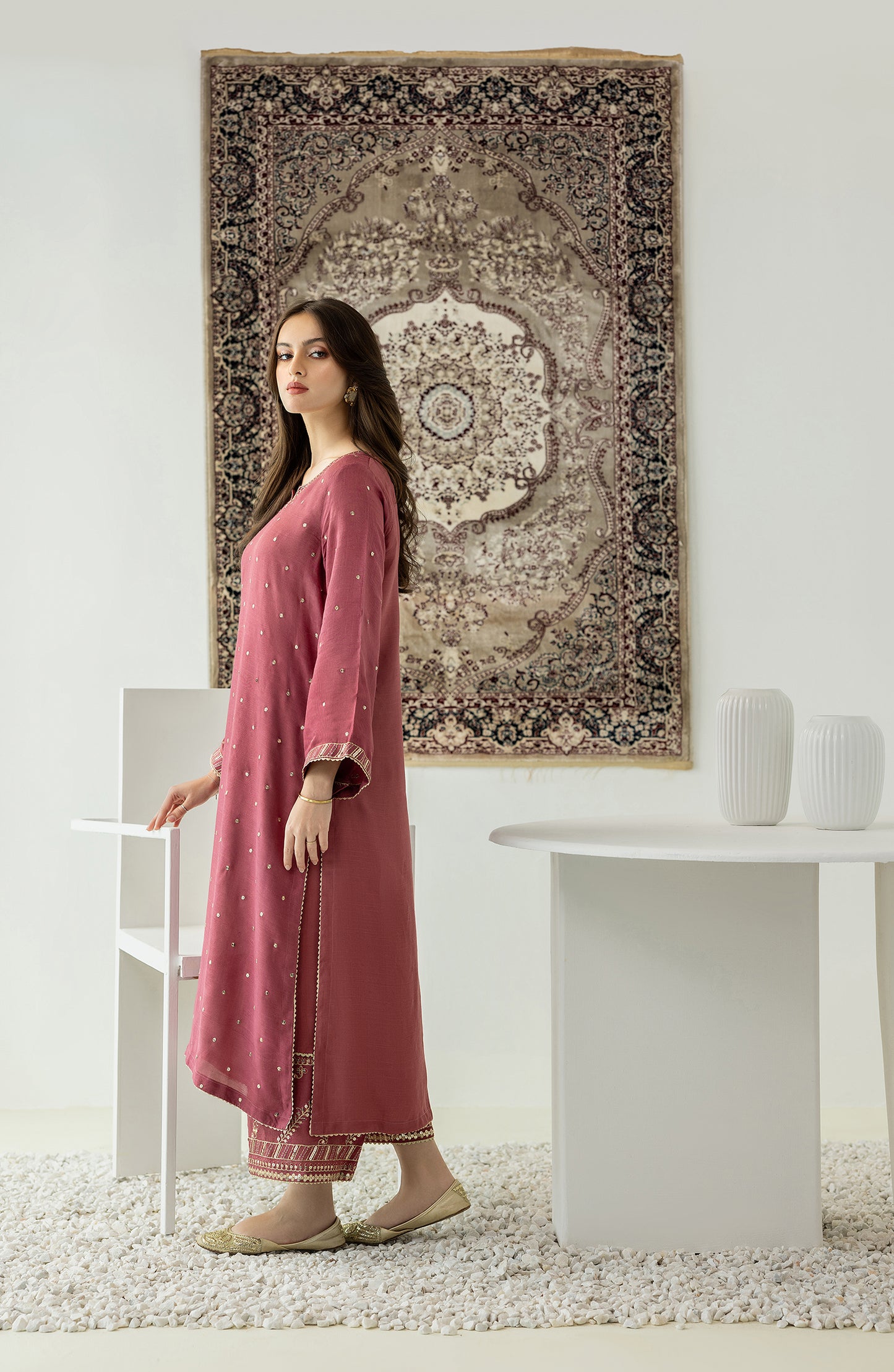 WRFR23W-2006 RAW SILK Women READY TO WEAR SHIRT PANTS