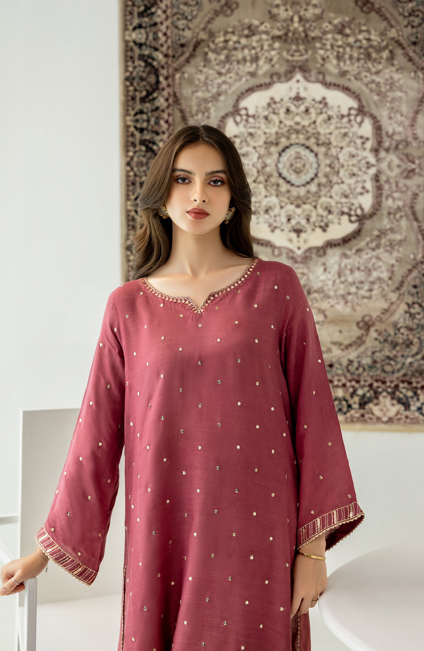 WRFR23W-2006 RAW SILK Women READY TO WEAR SHIRT PANTS
