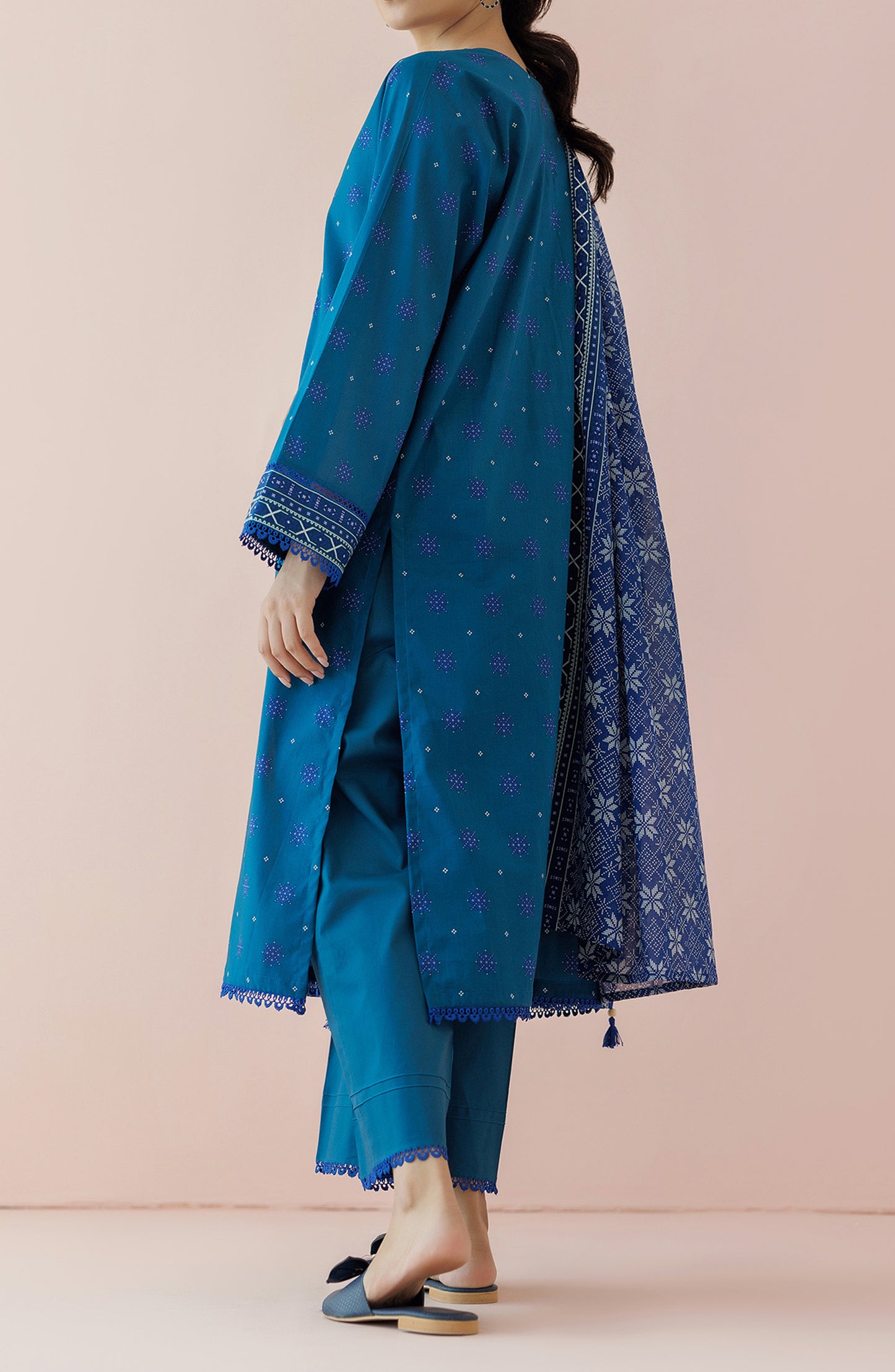 OTL-24-074/U TEAL LAWN Women UNSTITCHED SHIRT DUPATTA PANTS